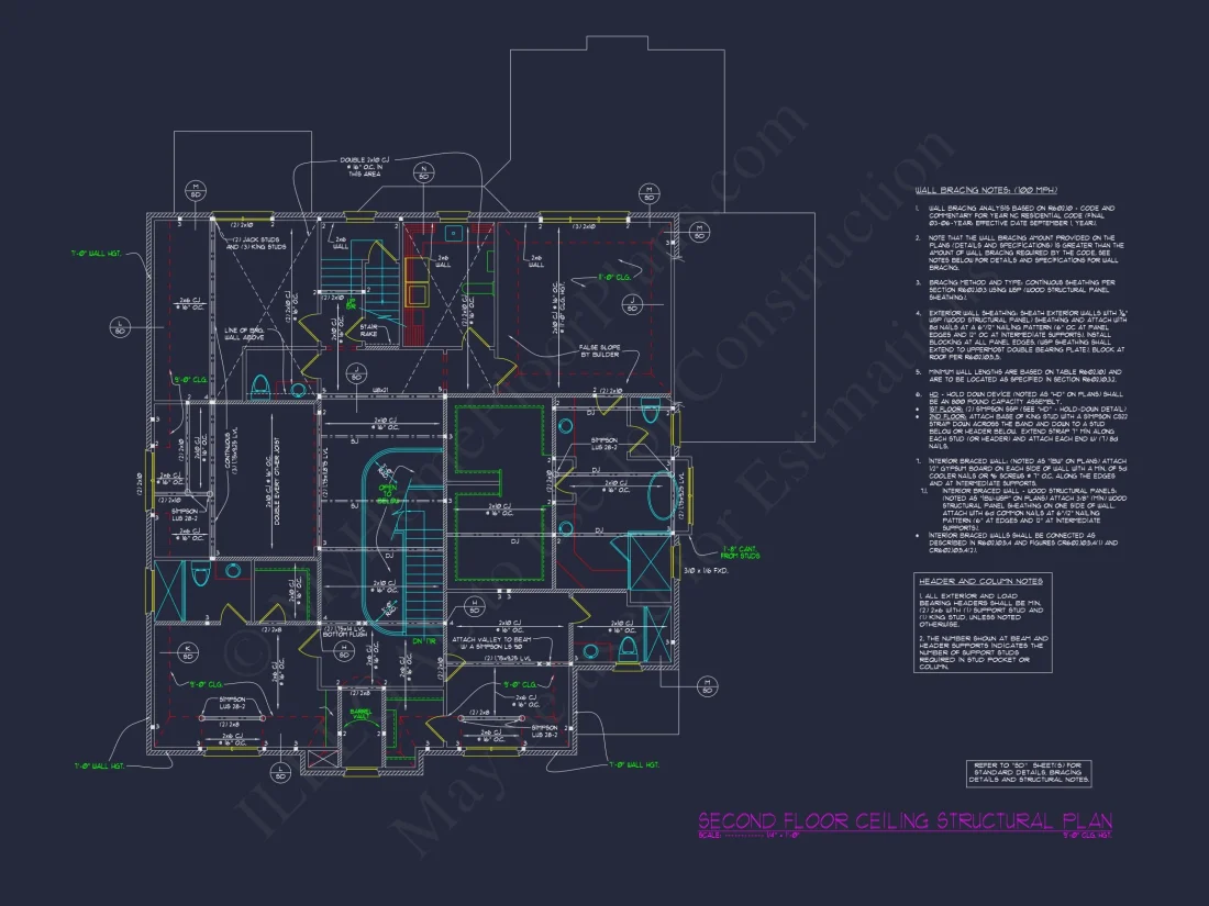 Detailed house Plan with 5 Beds, Floor Designs & CAD Blueprint
