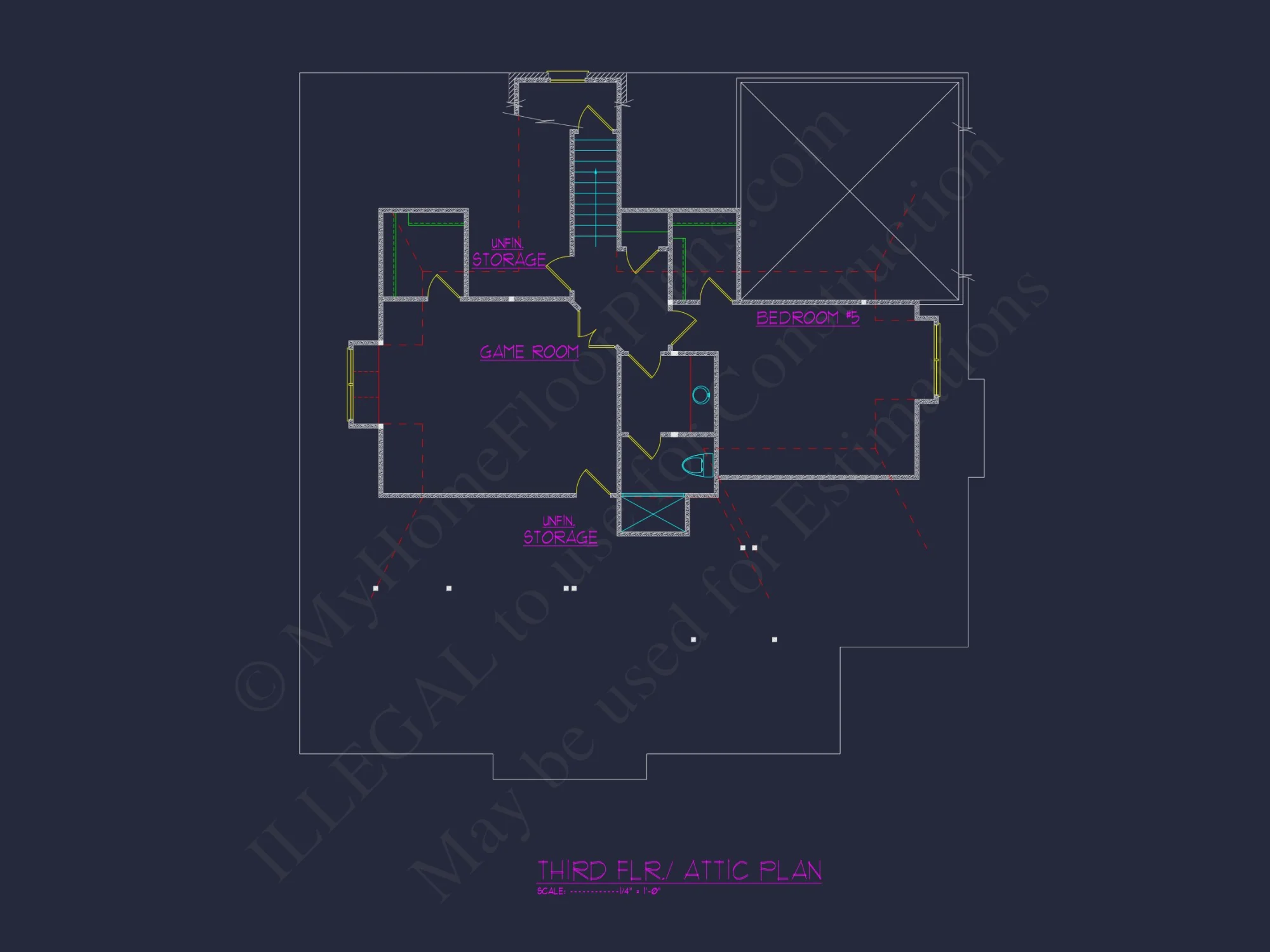 Detailed house Plan with 5 Beds, Floor Designs & CAD Blueprint