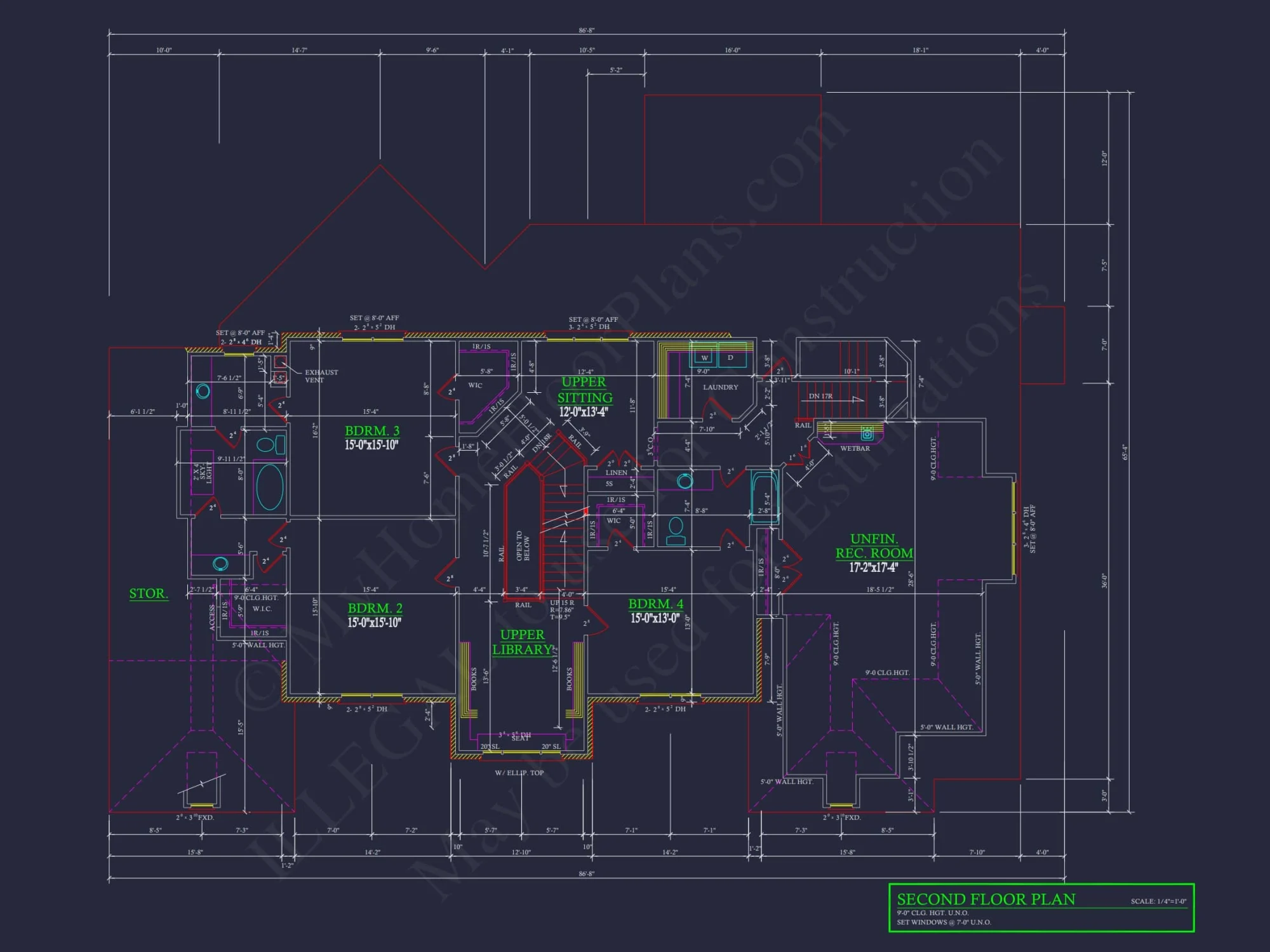 Elegant house Plan: 3.5-Story CAD Floor Blueprint Designs