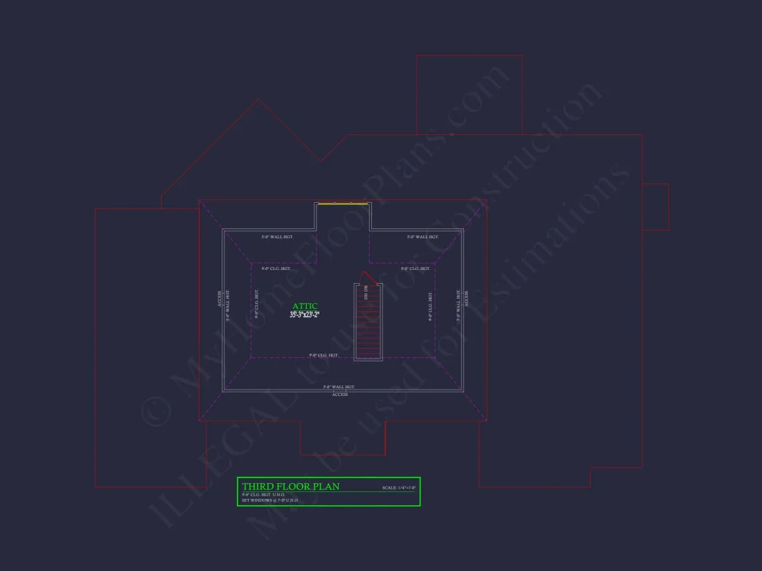 Elegant house Plan: 3.5-Story CAD Floor Blueprint Designs