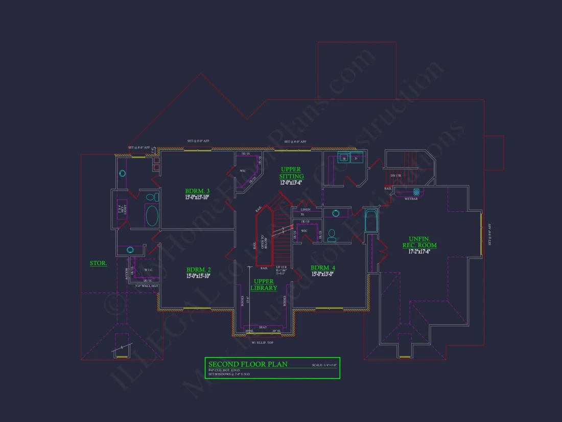 Elegant house Plan: 3.5-Story CAD Floor Blueprint Designs