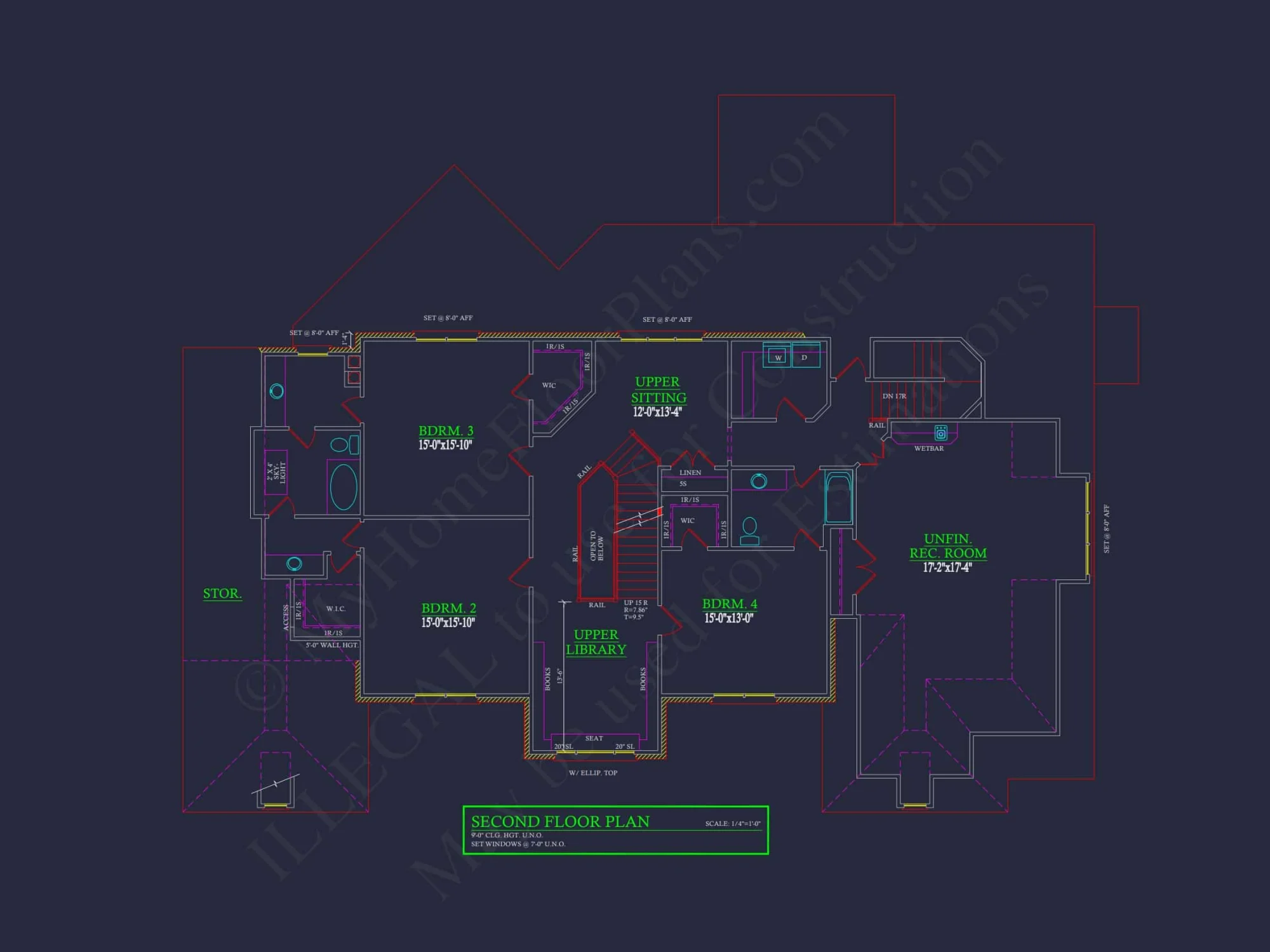 Elegant house Plan: 3.5-Story CAD Floor Blueprint Designs