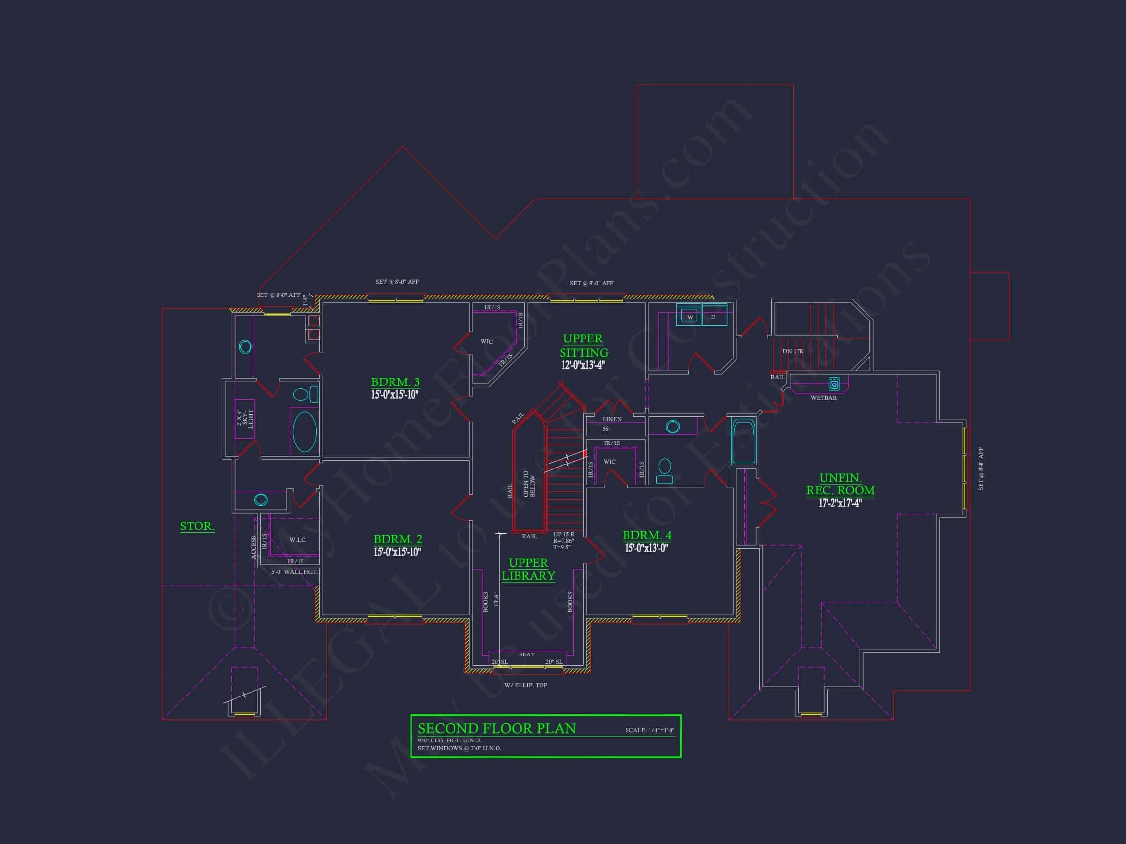 16-1194 HOUSE PLAN - Elegant House Plan: 3.5-Story CAD Floor Blueprint Designs 6 Elegant house Plan: 3.5-Story CAD Floor Blueprint Designs