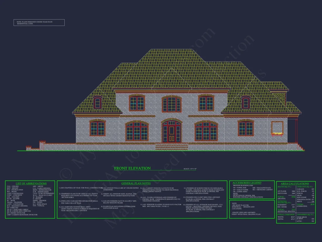 Elegant house Plan: 3.5-Story CAD Floor Blueprint Designs