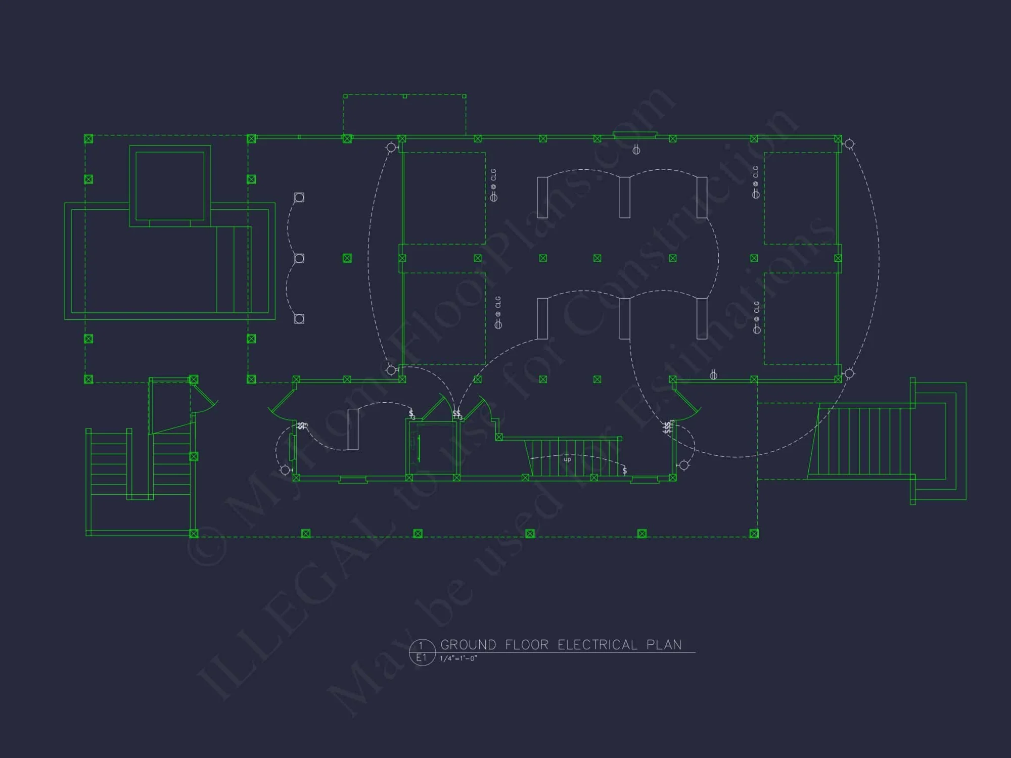 Beach house Floor Plan with CAD, 5 Bedrooms, and 2 Levels