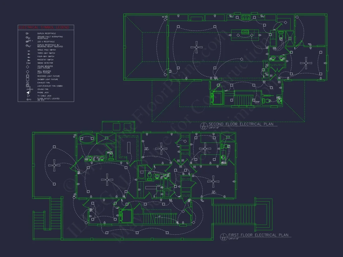 Beach house Floor Plan with CAD, 5 Bedrooms, and 2 Levels