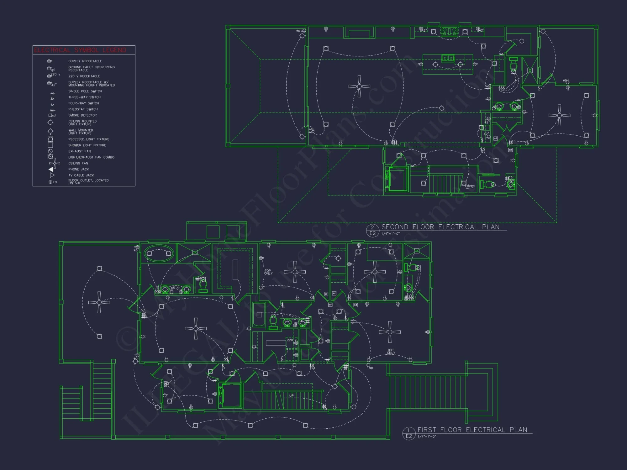 Beach house Floor Plan with CAD, 5 Bedrooms, and 2 Levels