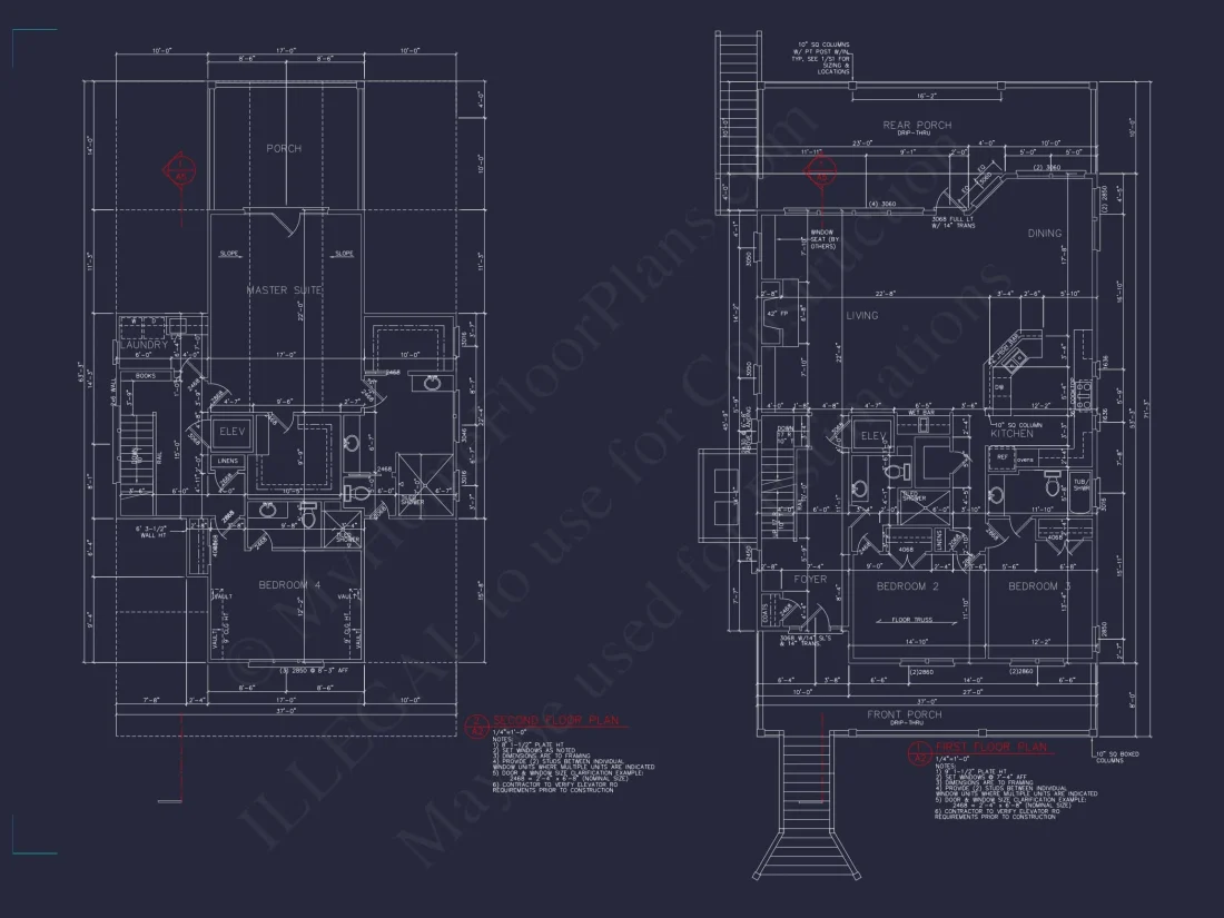 Expansive Coastal house Plan with 4 Bedrooms and 3 Stories
