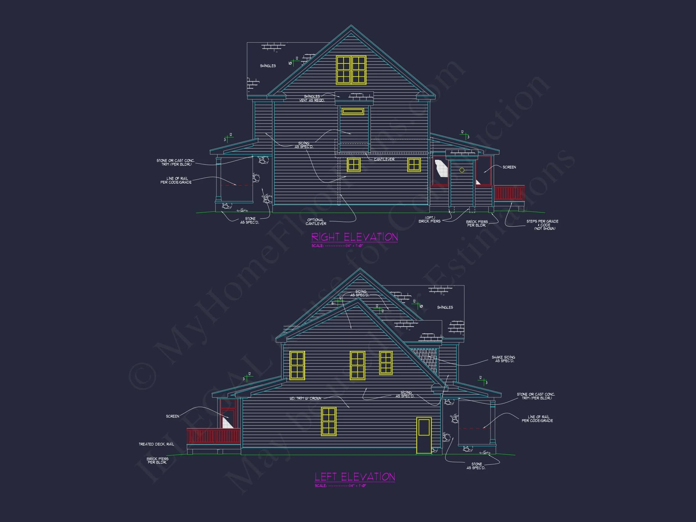 15-2051 HOUSE PLAN - 4-Bed, 5-Bath, 3,014 SF Traditional Craftsman House Plan 30 CAD Floor Plans and Designs