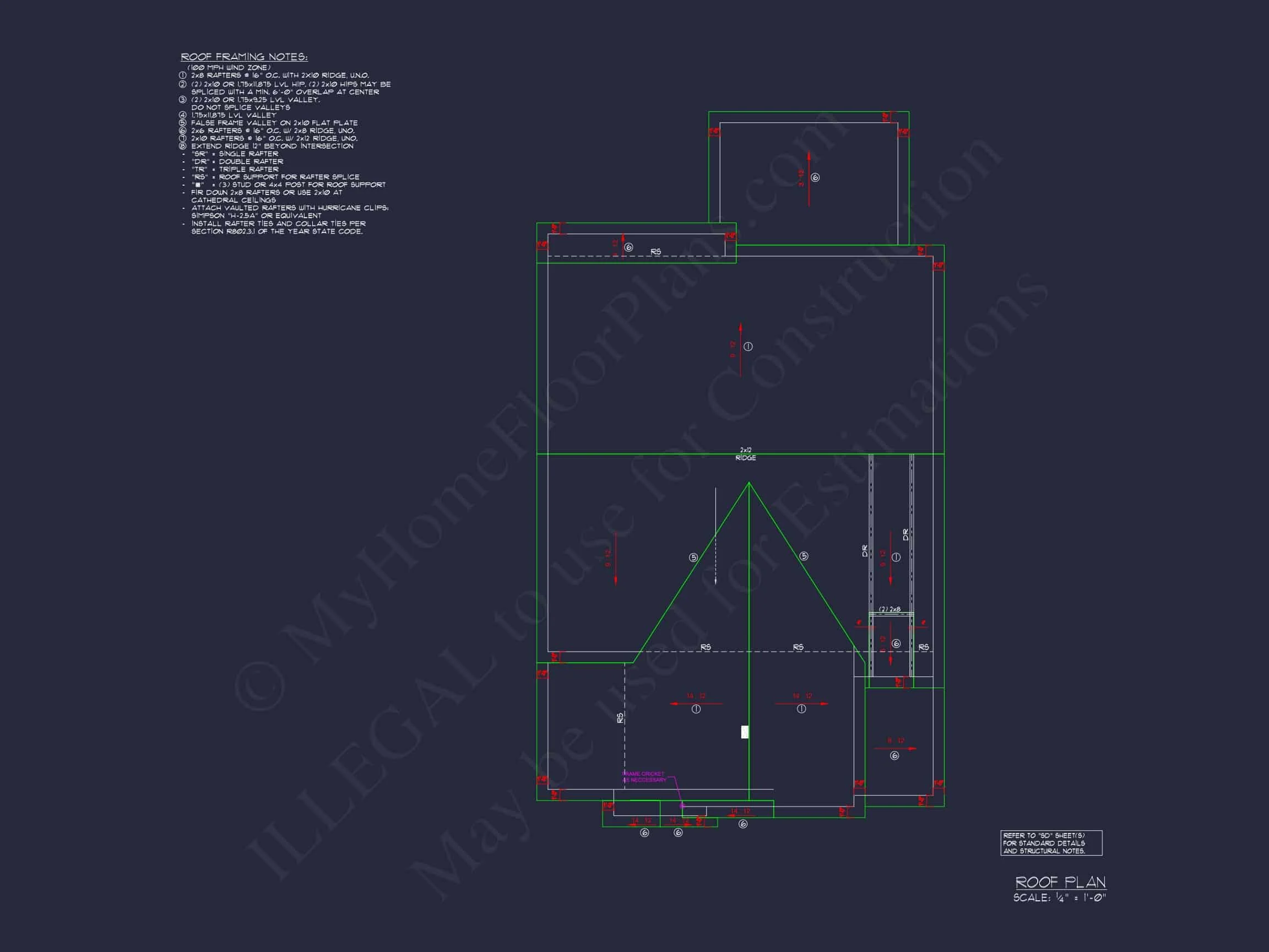 Craftsman house Floor Plan: 2540 Sq Ft, 2-Story Blueprint