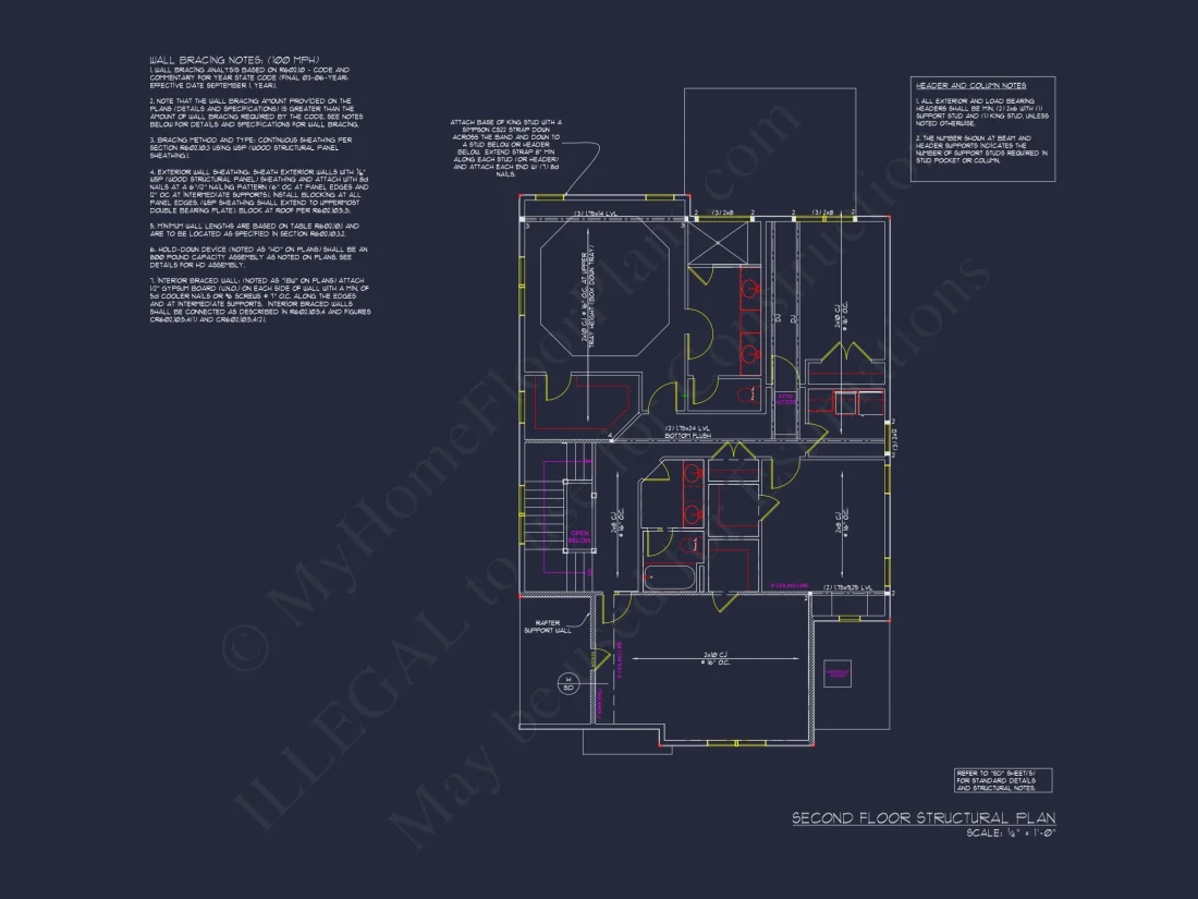Craftsman house Floor Plan: 2540 Sq Ft, 2-Story Blueprint