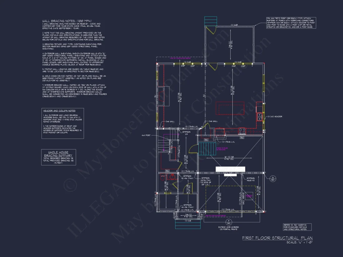 Craftsman house Floor Plan: 2540 Sq Ft, 2-Story Blueprint