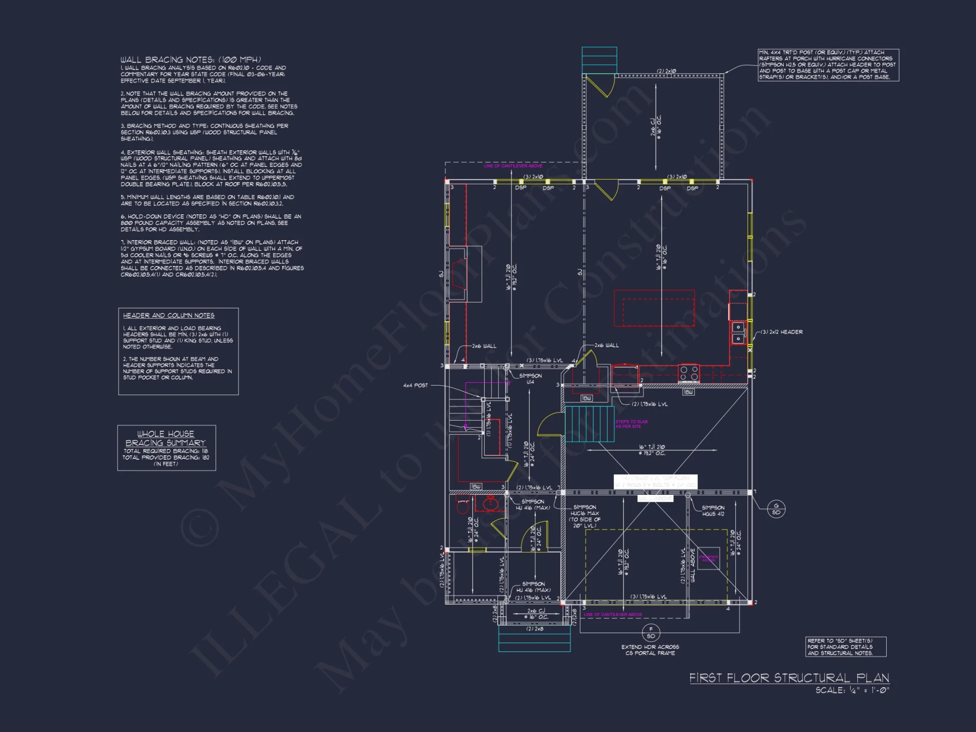 Craftsman house Floor Plan: 2540 Sq Ft, 2-Story Blueprint