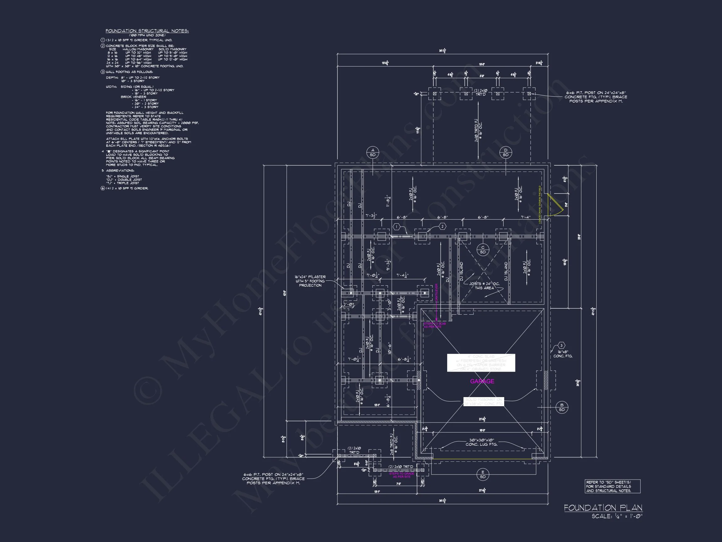 Craftsman house Floor Plan: 2540 Sq Ft, 2-Story Blueprint