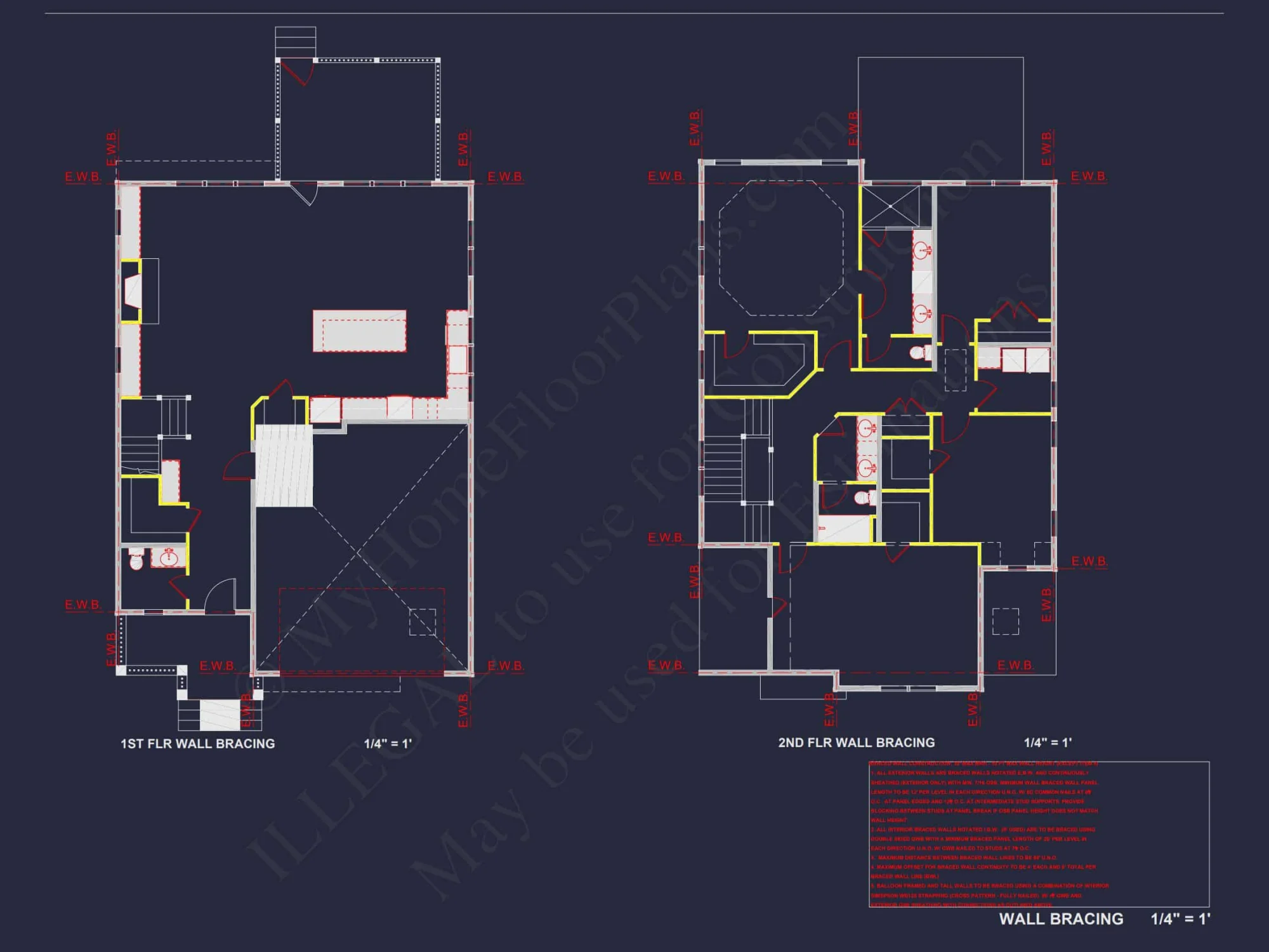 Craftsman house Floor Plan: 2540 Sq Ft, 2-Story Blueprint