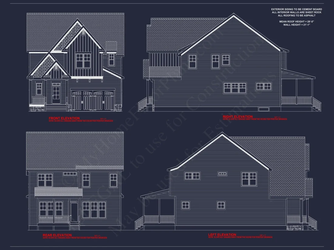 Craftsman house Floor Plan: 2540 Sq Ft, 2-Story Blueprint