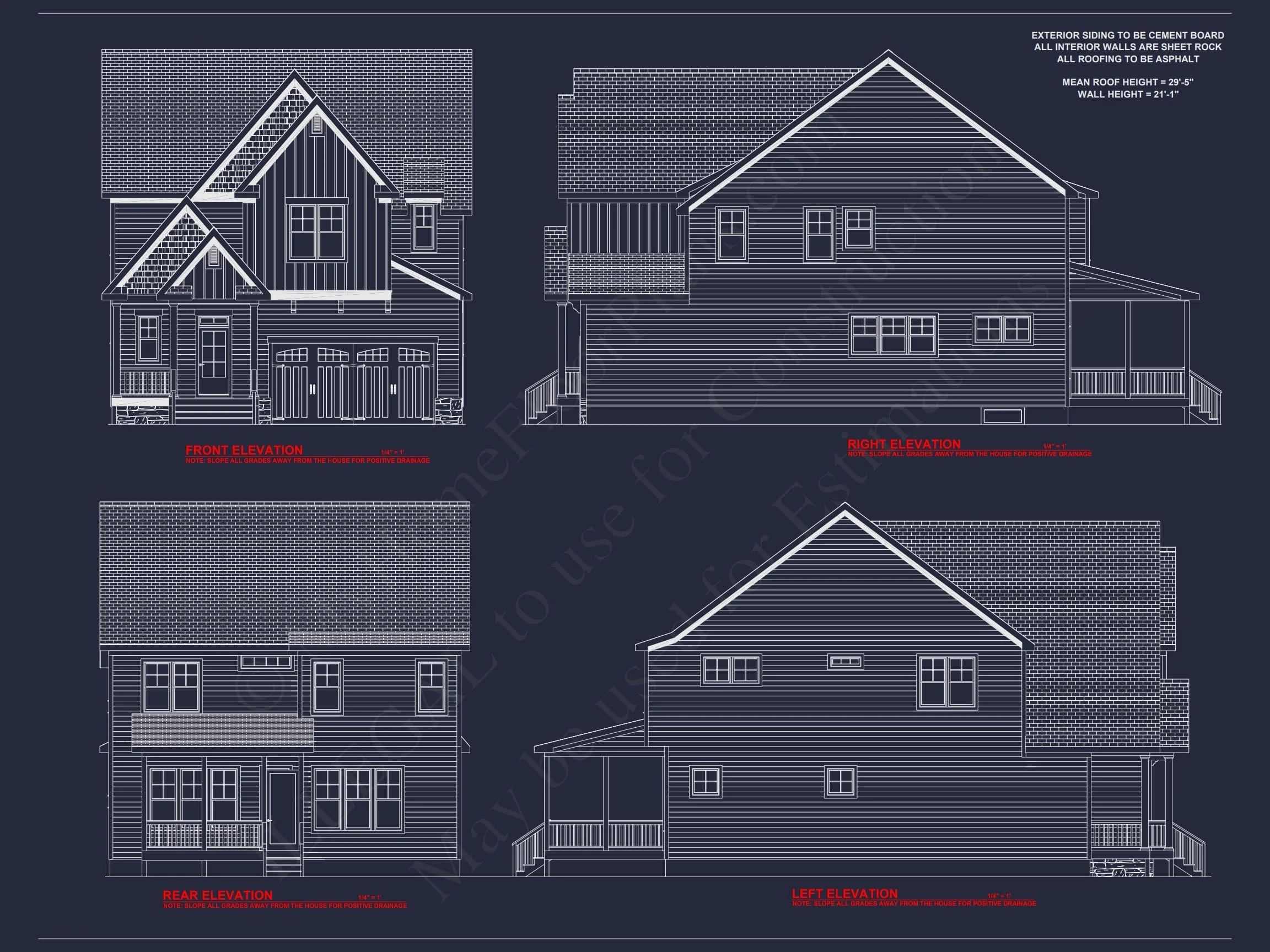Craftsman house Floor Plan: 2540 Sq Ft, 2-Story Blueprint