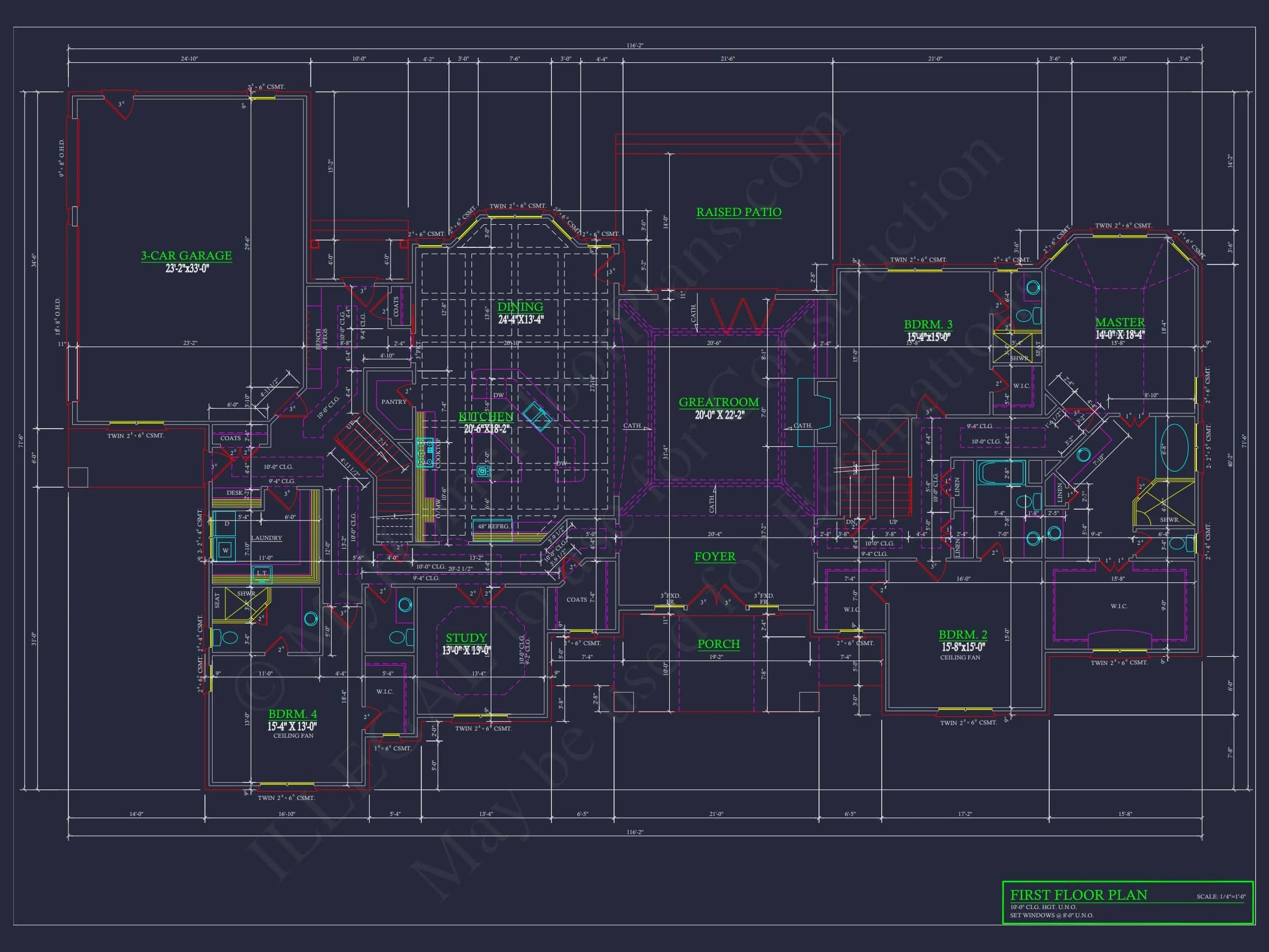15-1930 HOUSE PLAN - Luxury House Plan with 3-Car Garage | Floor Plans & Designs 9 Floor Plans & Designs