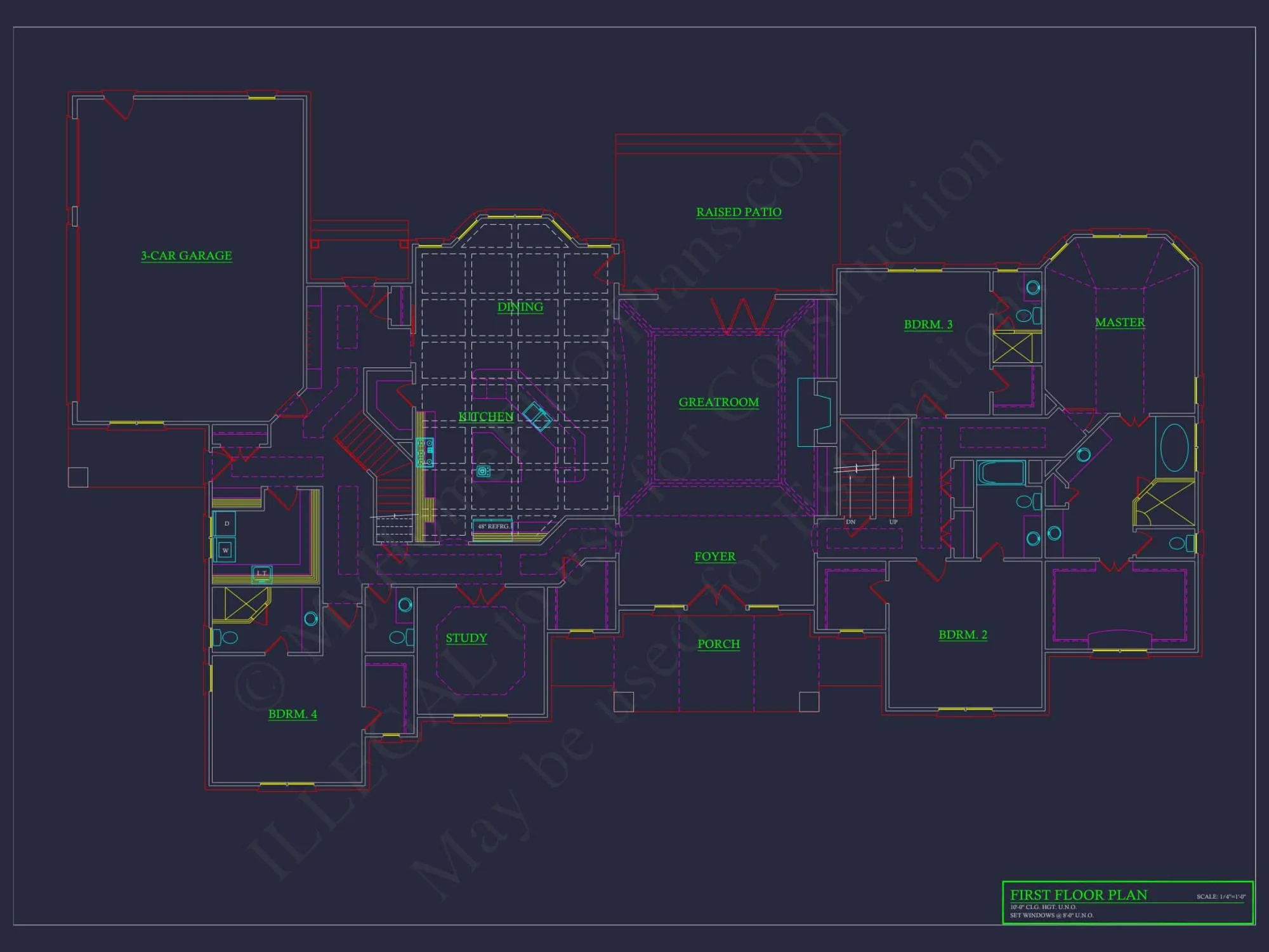 Luxury house Plan with 3-Car Garage