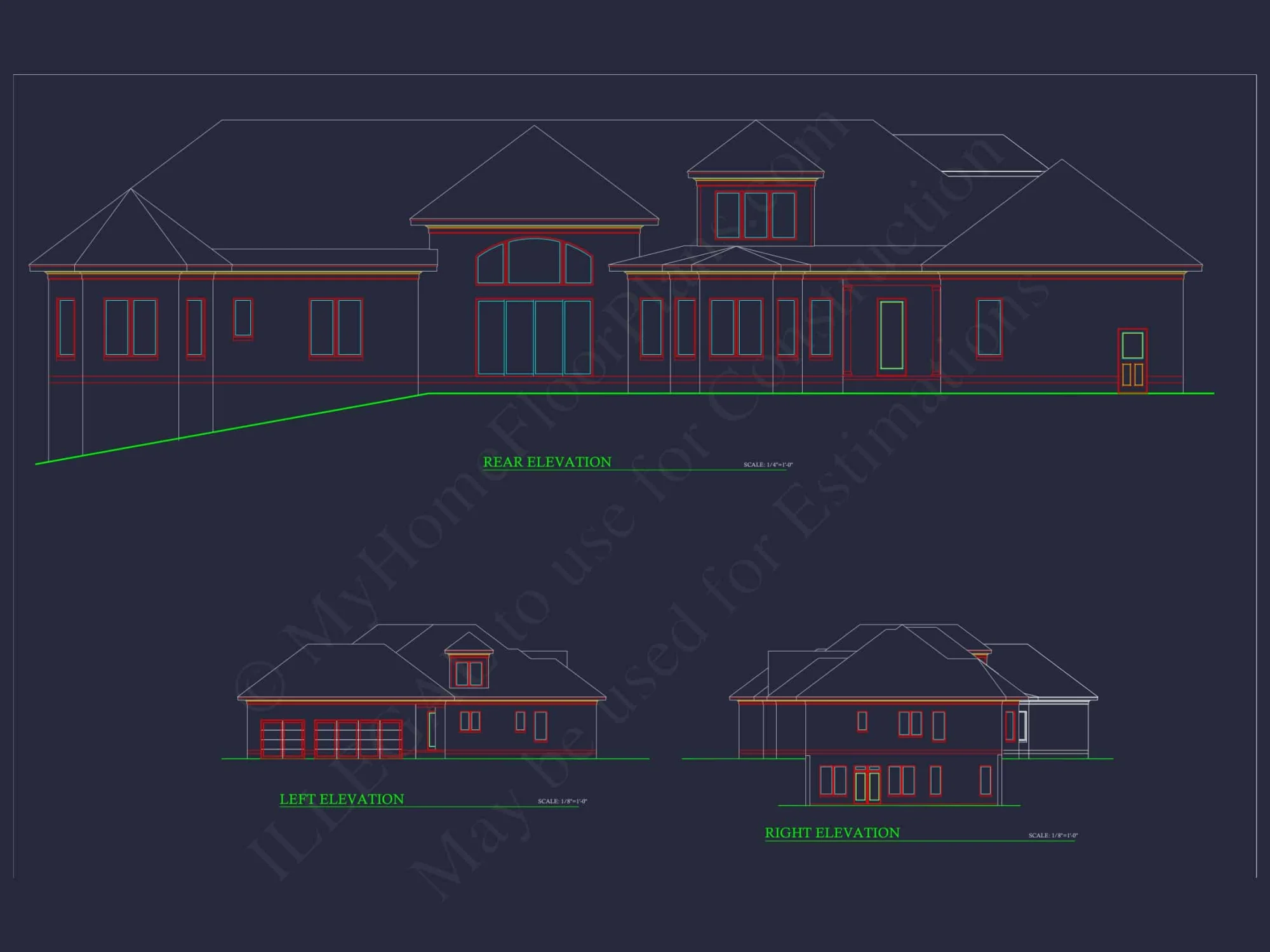 Luxury house Plan with 3-Car Garage