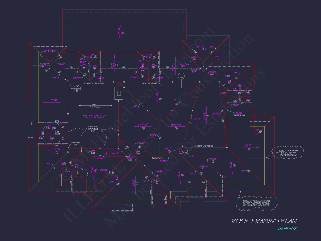 French Country house Plan with 5 Bedrooms, 2-Story CAD Blueprint