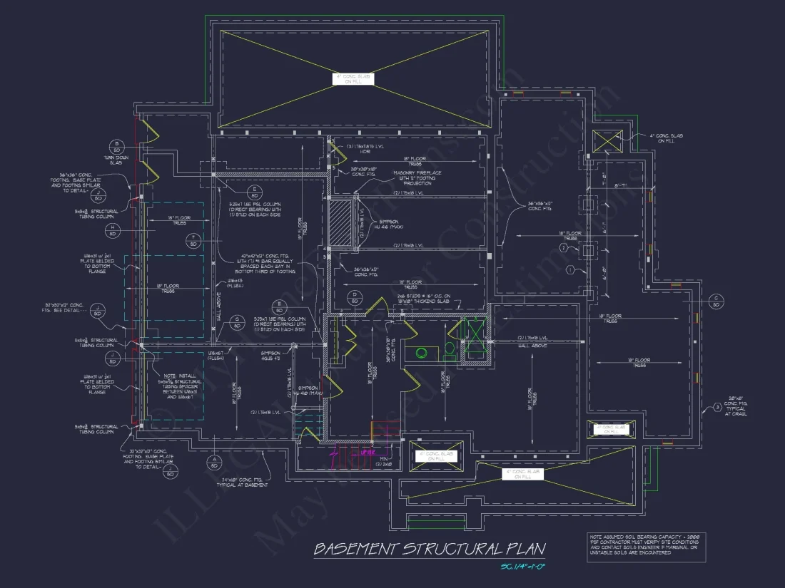 French Country house Plan with 5 Bedrooms, 2-Story CAD Blueprint