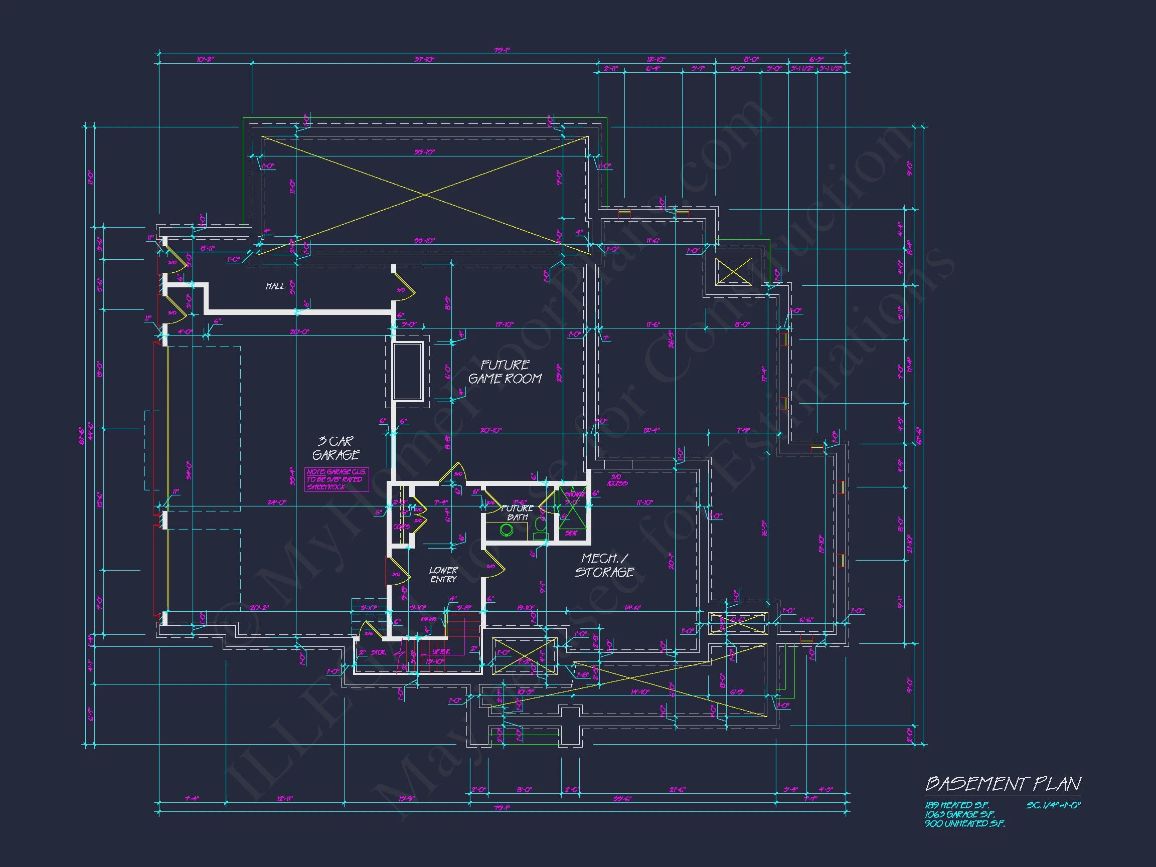 15-1927 HOUSE PLAN - French Country House Plan with 5 Bedrooms, 2-Story CAD Blueprint 13 French Country house Plan with 5 Bedrooms, 2-Story CAD Blueprint