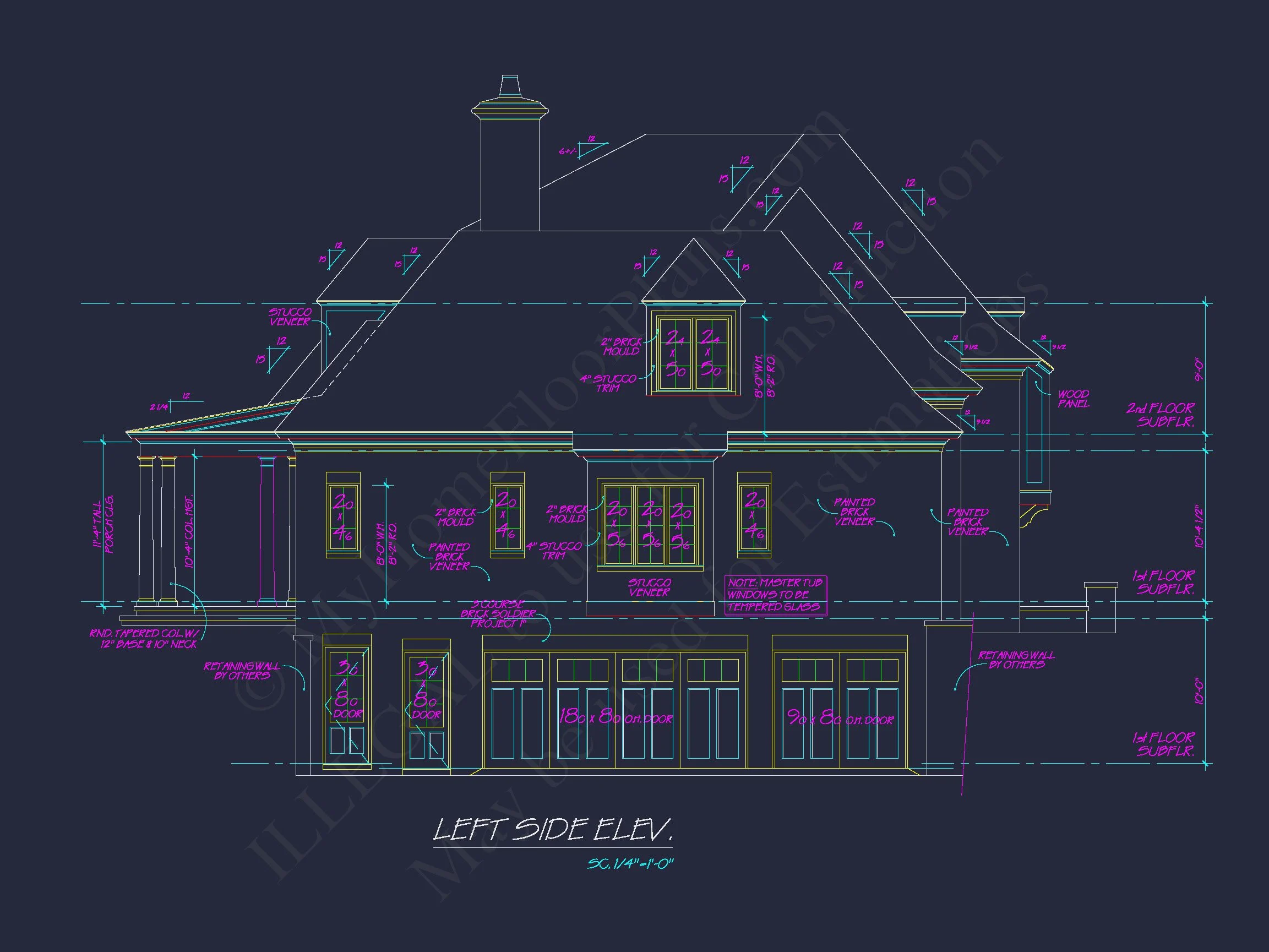 15-1927 HOUSE PLAN - French Country House Plan with 5 Bedrooms, 2-Story CAD Blueprint 11 French Country house Plan with 5 Bedrooms, 2-Story CAD Blueprint