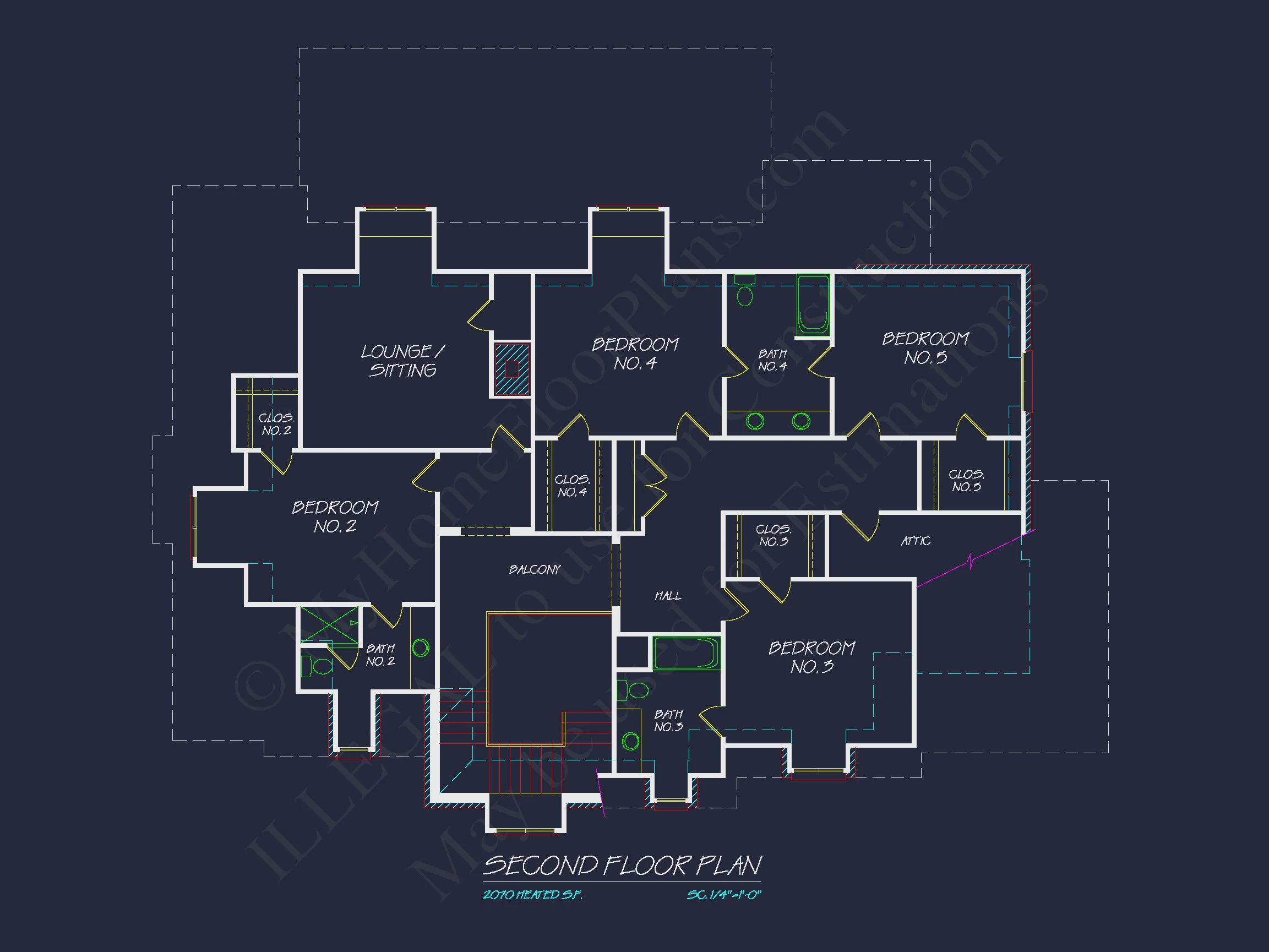 15-1927 HOUSE PLAN - French Country House Plan with 5 Bedrooms, 2-Story CAD Blueprint 9 French Country house Plan with 5 Bedrooms, 2-Story CAD Blueprint