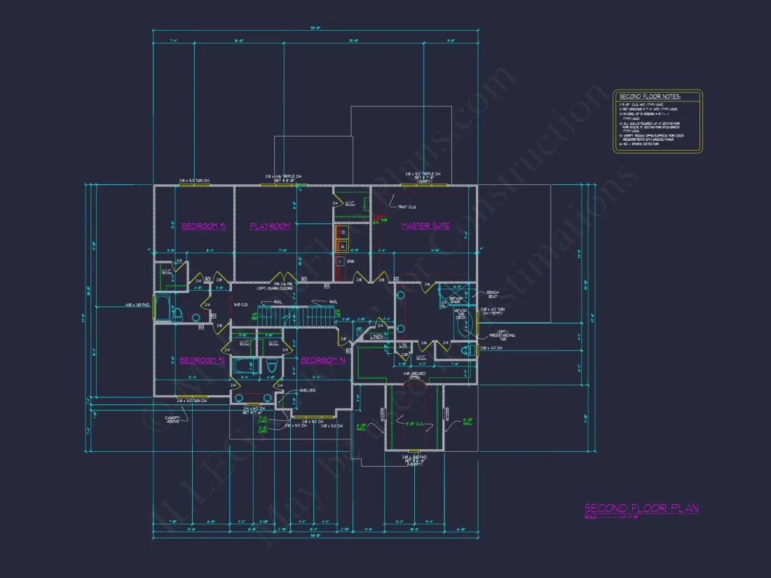 Spacious house Plan with 5 Beds, 4.5 Baths, and Modern Blueprint