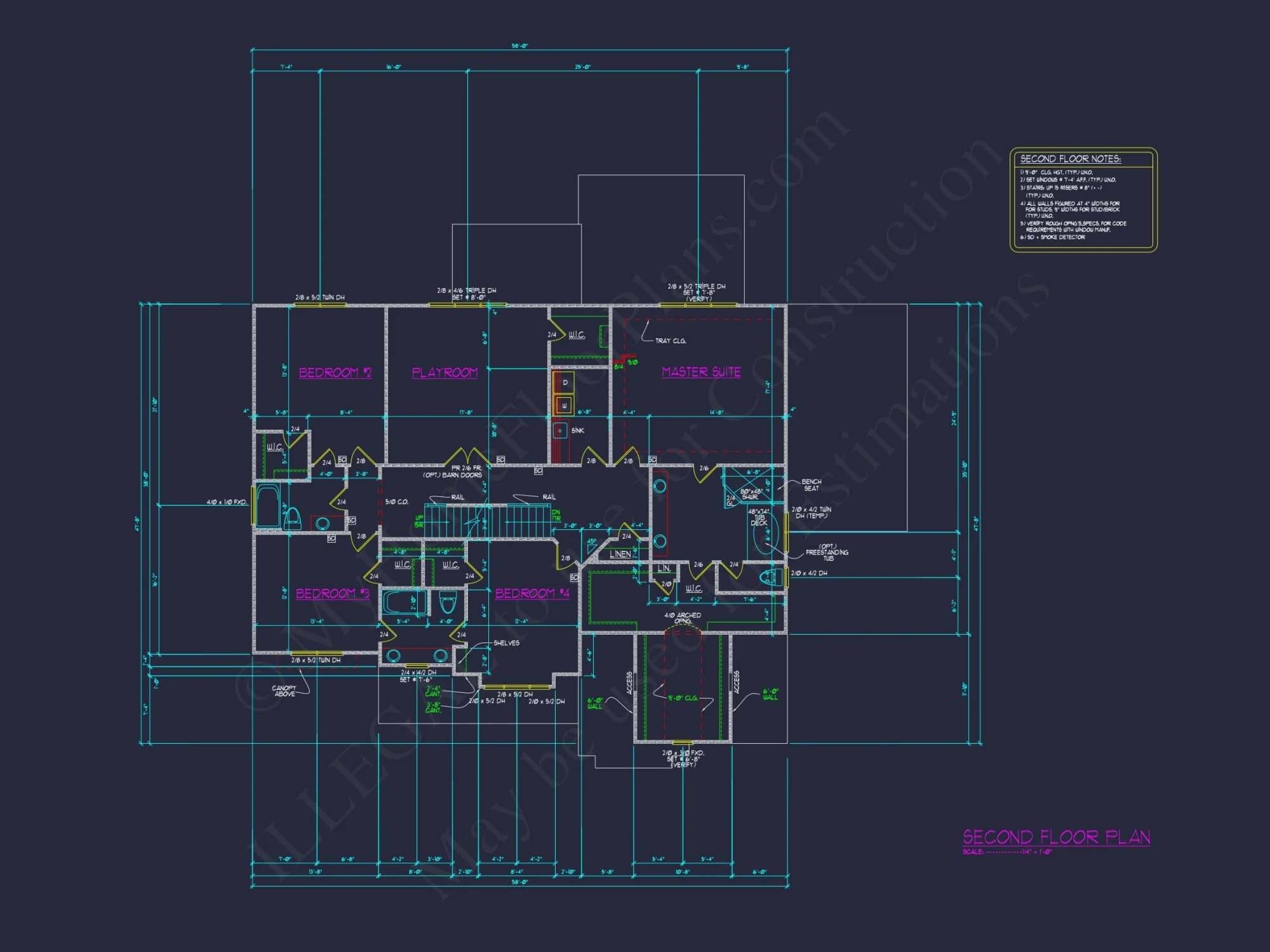 Spacious house Plan with 5 Beds, 4.5 Baths, and Modern Blueprint