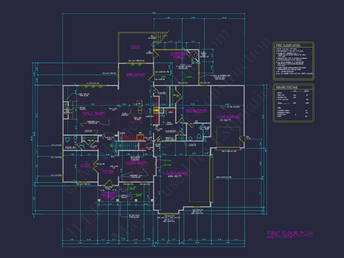 Spacious house Plan with 5 Beds, 4.5 Baths, and Modern Blueprint
