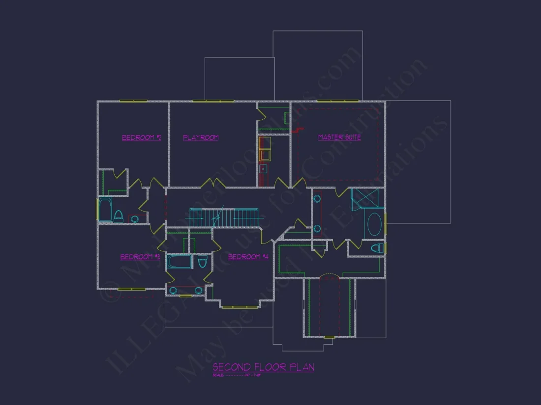 Spacious house Plan with 5 Beds, 4.5 Baths, and Modern Blueprint