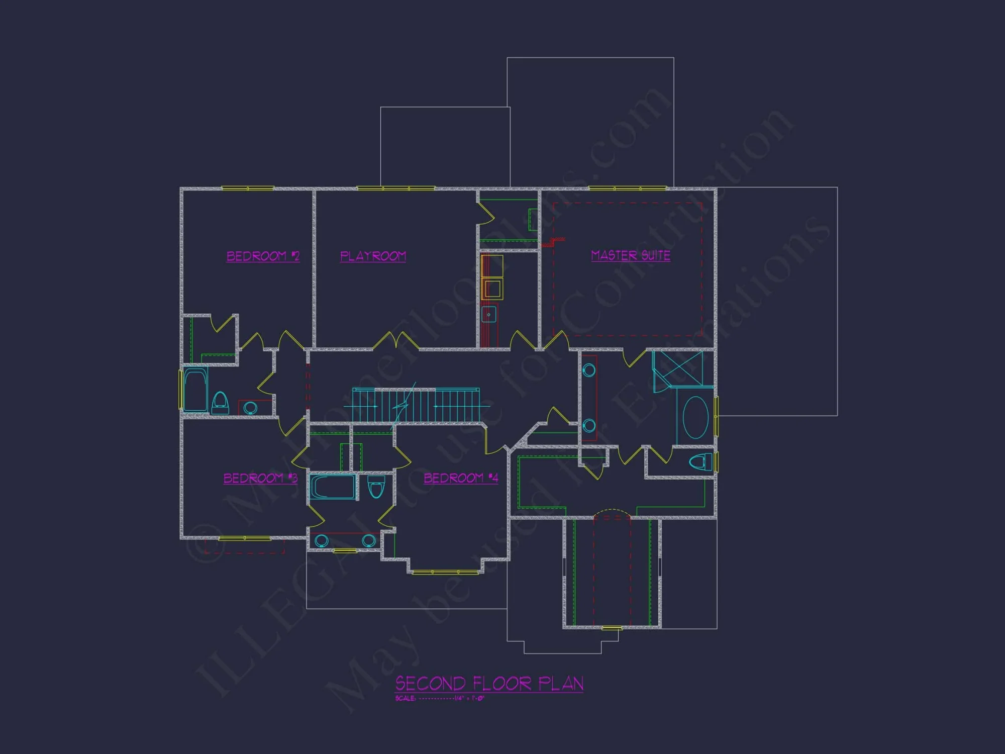 Spacious house Plan with 5 Beds, 4.5 Baths, and Modern Blueprint