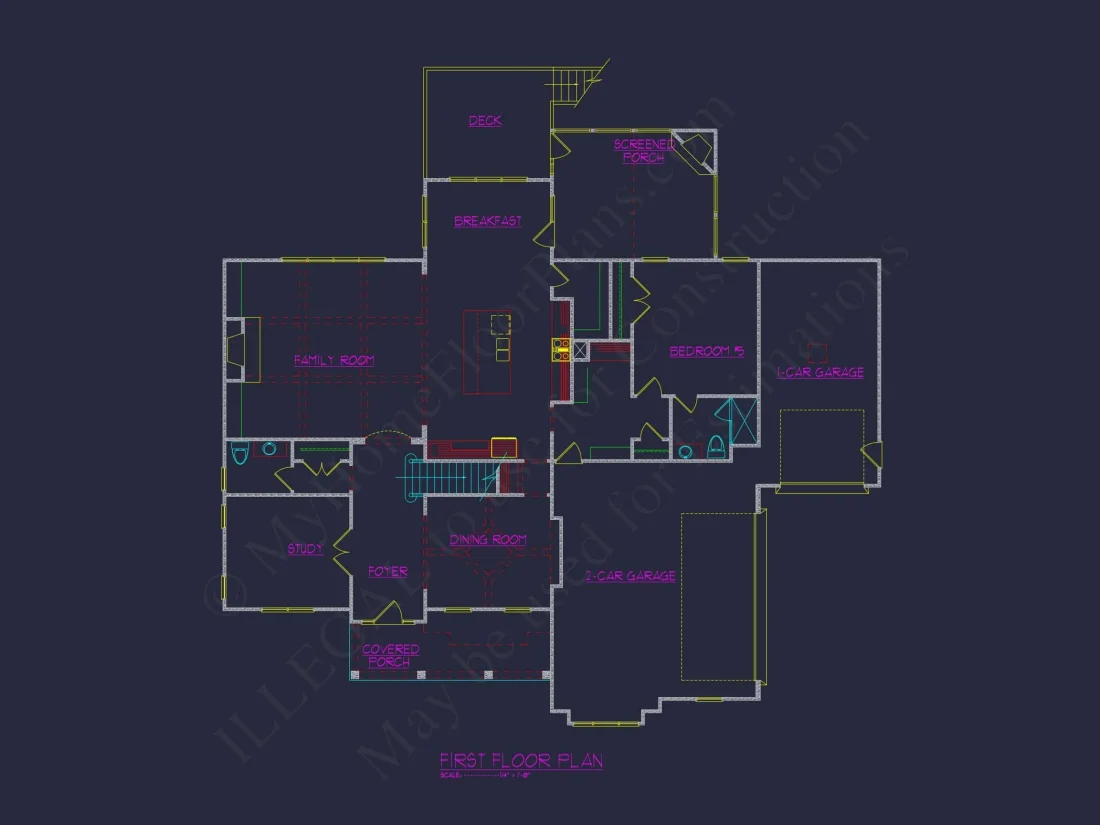 Spacious house Plan with 5 Beds, 4.5 Baths, and Modern Blueprint