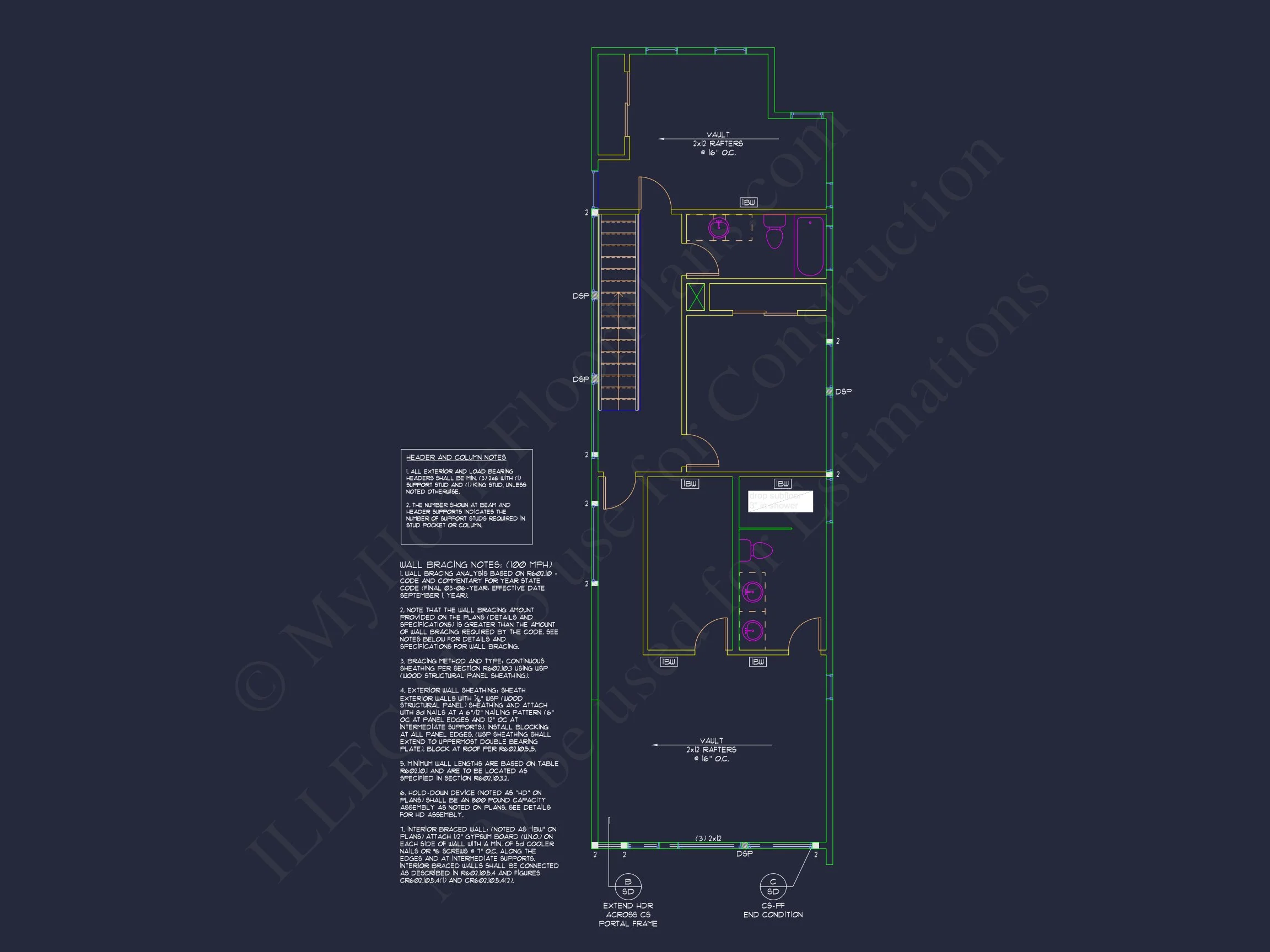 15-1907 HOUSE PLAN - 3-Bed, 2.5-Bath Modern House Plan – 1,956 Sq Ft, 2 Stories with Open Floor Plan & Office 12 Modern house Plan with Detailed CAD Design and Open Floor Plan