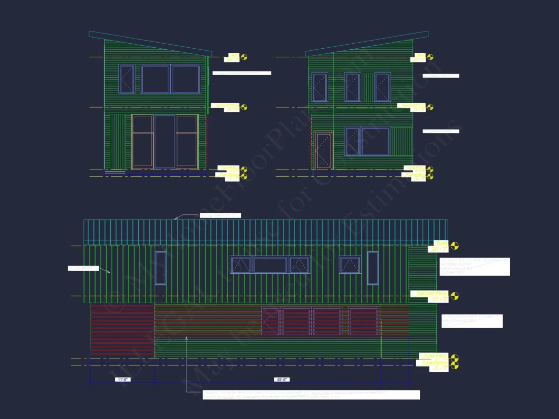 Modern house Plan with Detailed CAD Design and Open Floor Plan