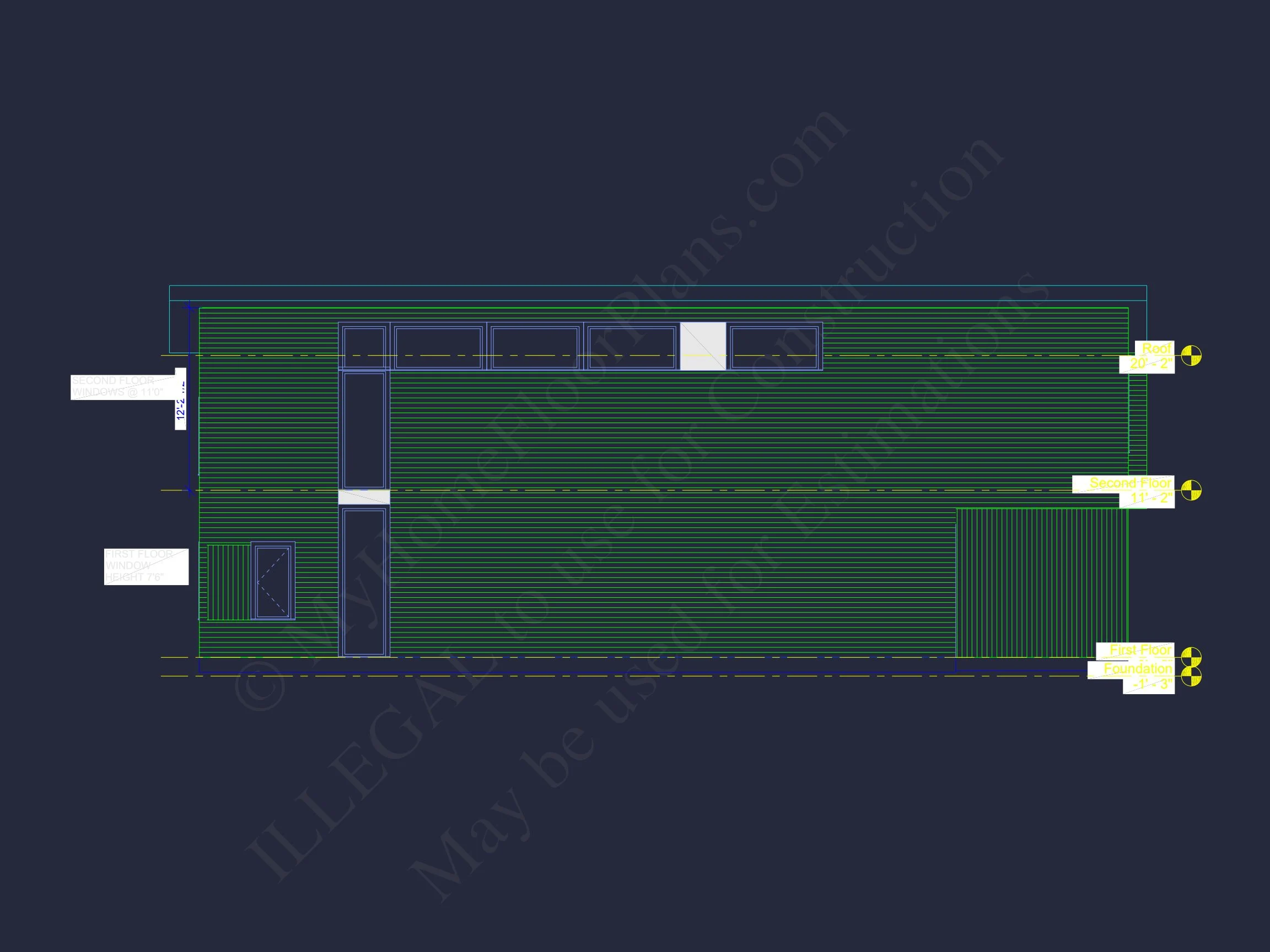 15-1907 HOUSE PLAN - 3-Bed, 2.5-Bath Modern House Plan – 1,956 Sq Ft, 2 Stories with Open Floor Plan & Office 7 Modern house Plan with Detailed CAD Design and Open Floor Plan