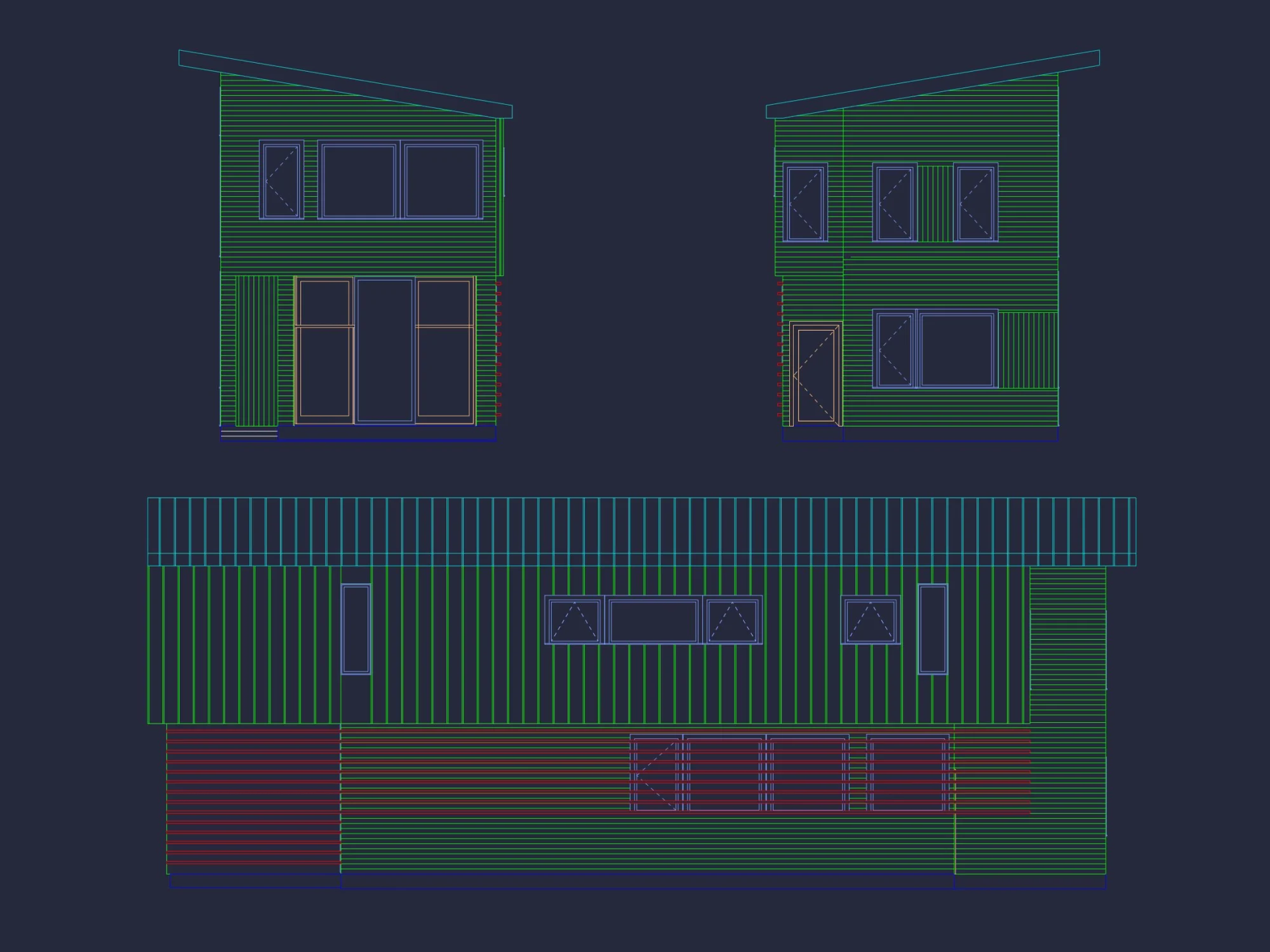 Modern house Plan with Detailed CAD Design and Open Floor Plan