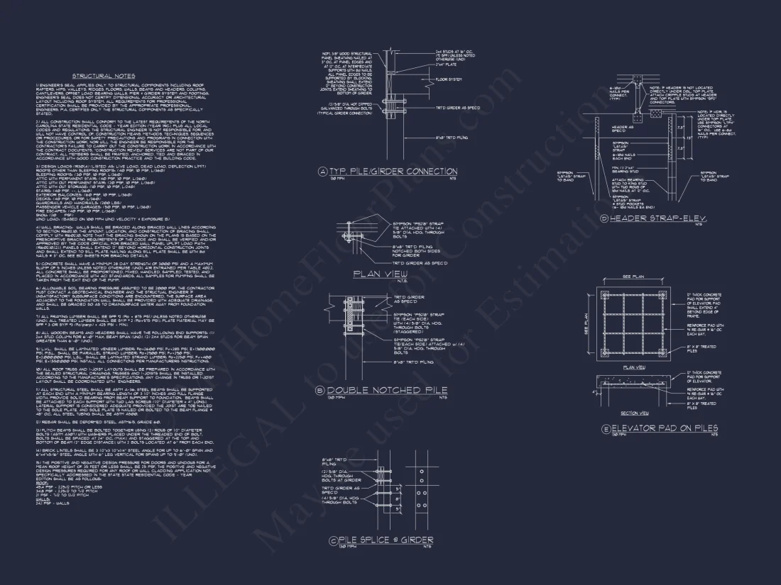 Beach house Plan - Spacious 2-Story CAD Floor Designs
