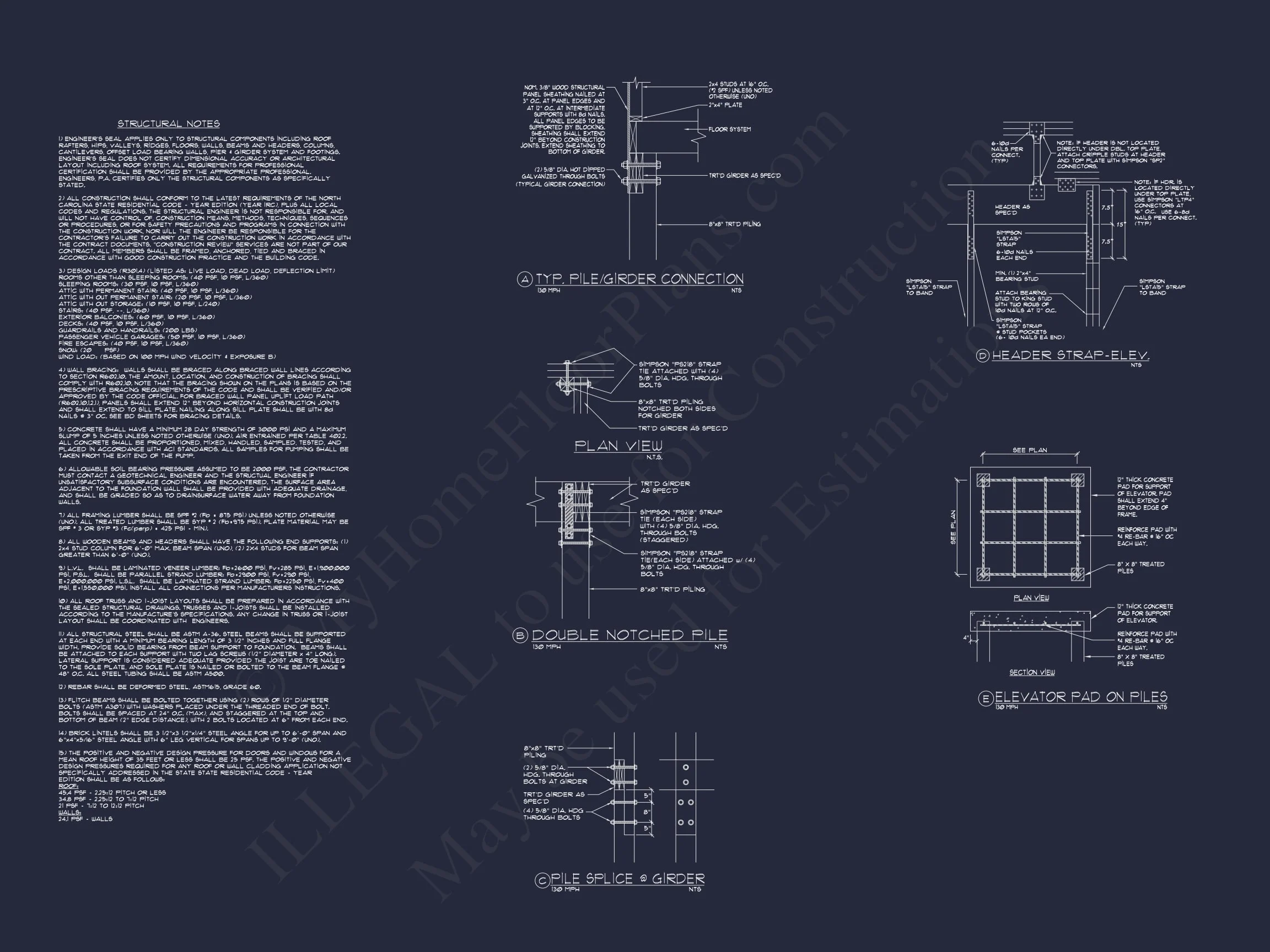 15-1713 HOUSE PLAN - Beach House Plan - Spacious 2-Story CAD Floor Designs 16 Beach house Plan - Spacious 2-Story CAD Floor Designs
