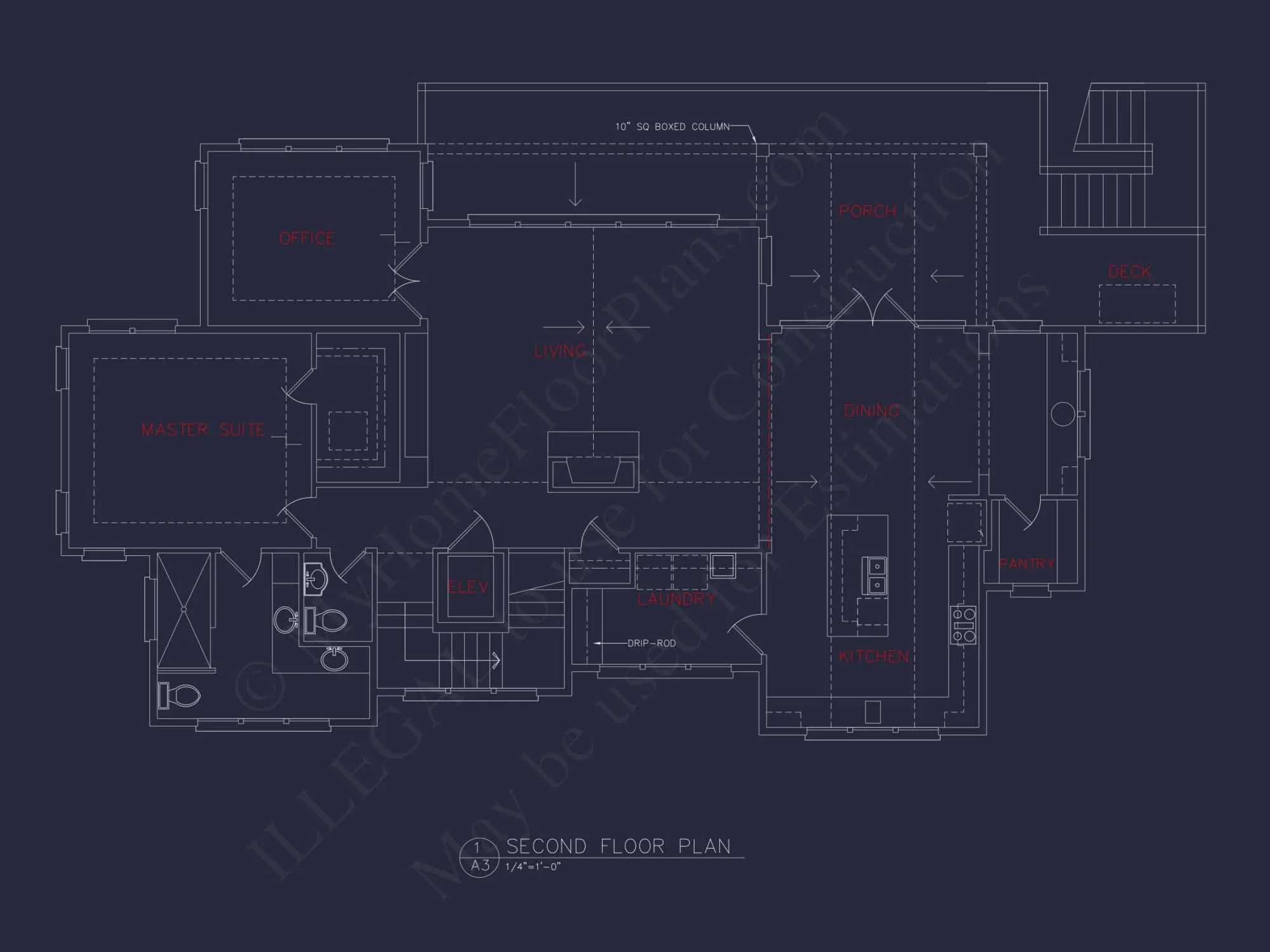 Beach house Plan - Spacious 2-Story CAD Floor Designs