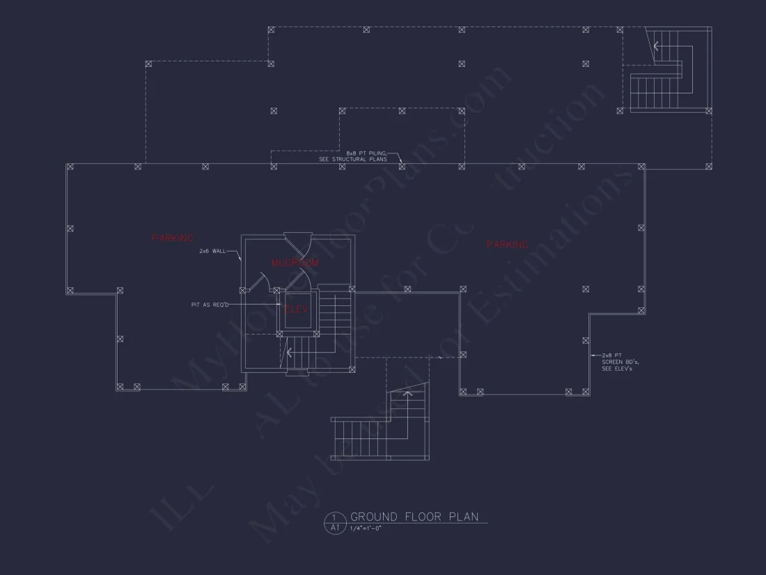 Beach house Plan - Spacious 2-Story CAD Floor Designs