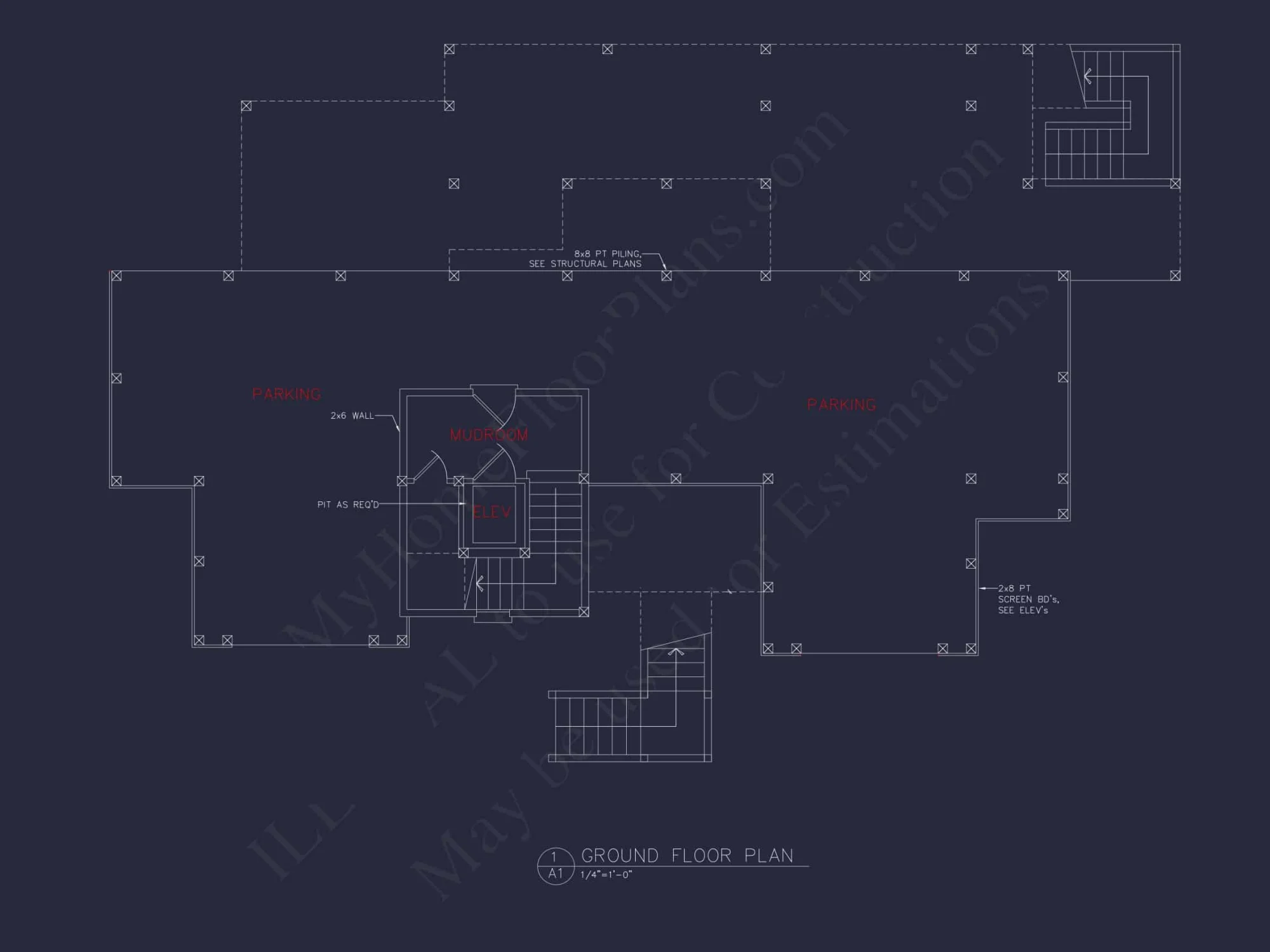 Beach house Plan - Spacious 2-Story CAD Floor Designs