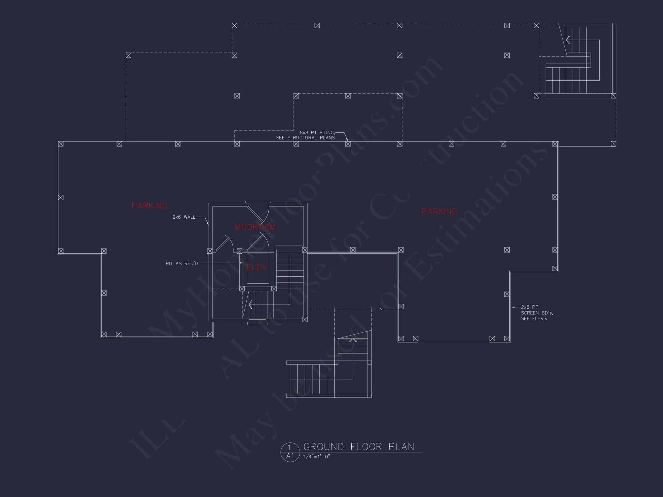 15-1713 HOUSE PLAN - Beach House Plan - Spacious 2-Story CAD Floor Designs 7 Beach house Plan - Spacious 2-Story CAD Floor Designs