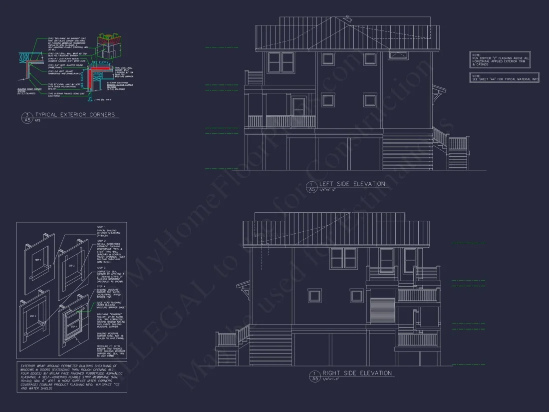 Beach house Plan - Spacious 2-Story CAD Floor Designs