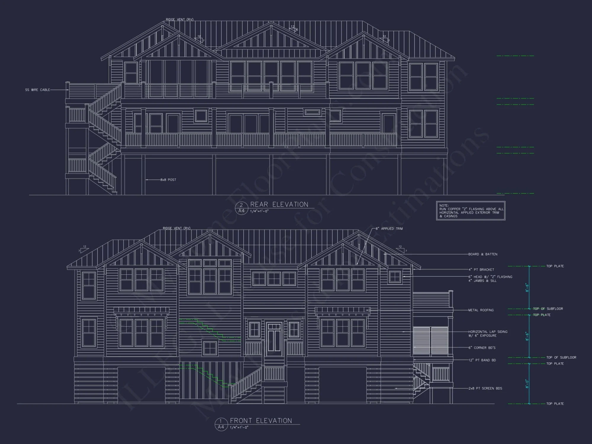 Beach house Plan - Spacious 2-Story CAD Floor Designs