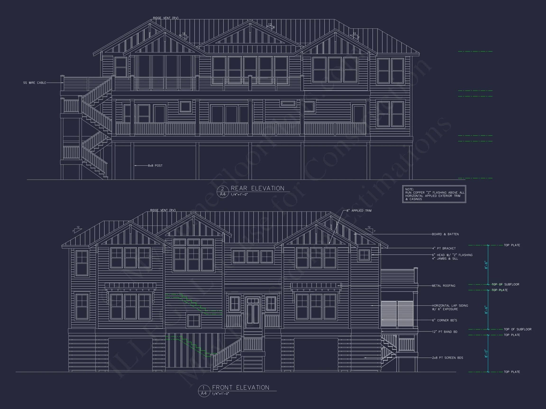 15-1713 HOUSE PLAN - Beach House Plan - Spacious 2-Story CAD Floor Designs 2 Beach house Plan - Spacious 2-Story CAD Floor Designs