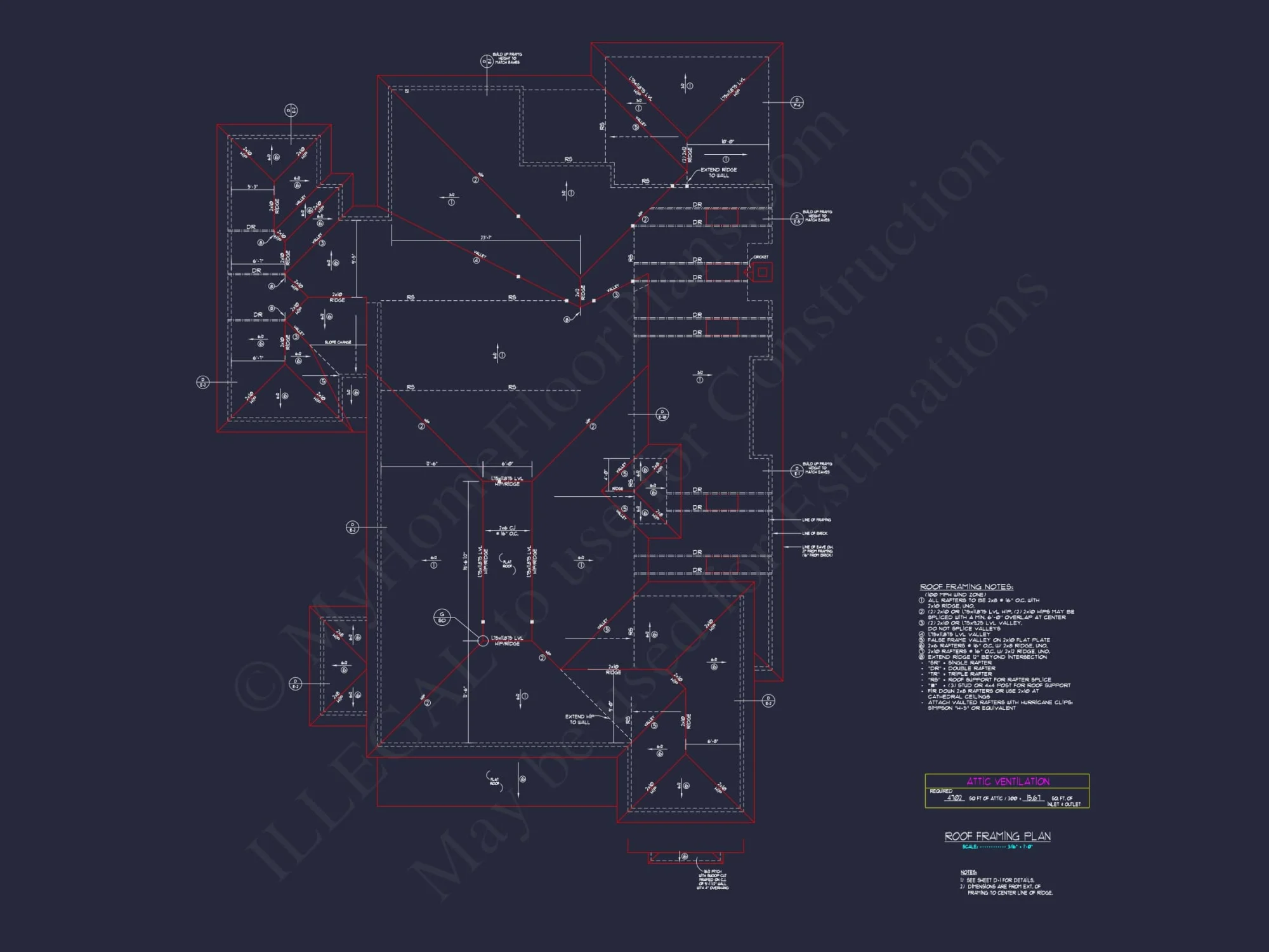 Spacious house Floor Plan with Blueprint & CAD Designs