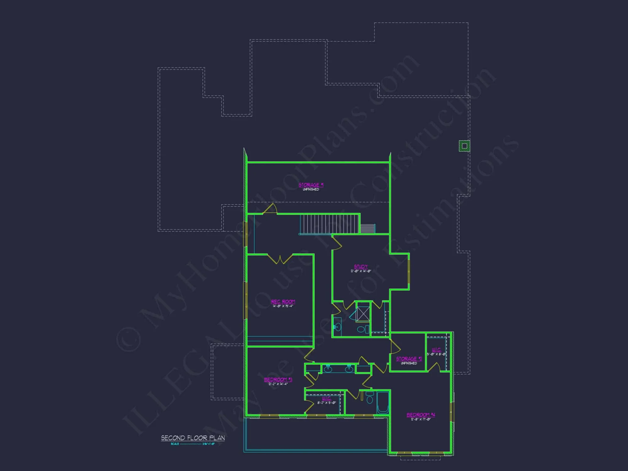Spacious house Floor Plan with Blueprint & CAD Designs